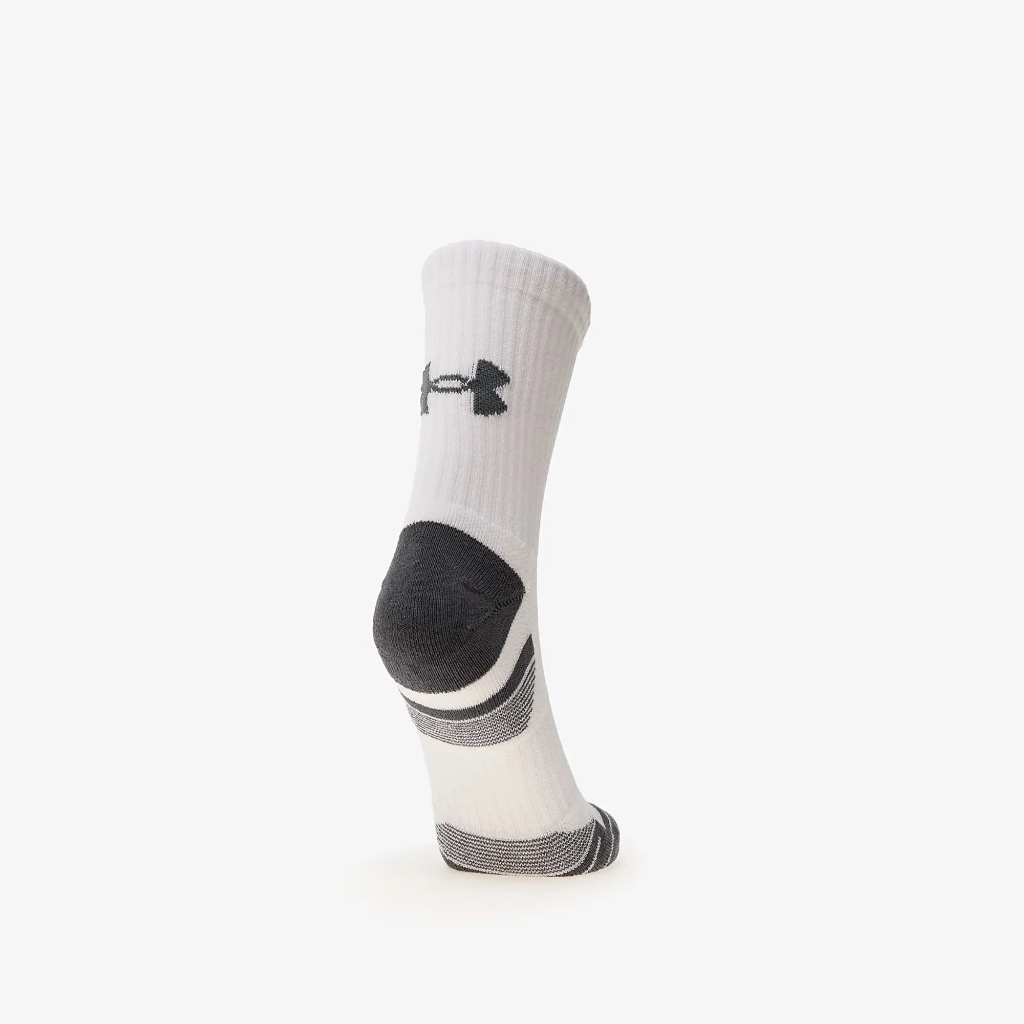 Unisex  Under Armour  Performance Cotton 3-Pack Mid-Crew Socks White / White / Pitch Gray XL