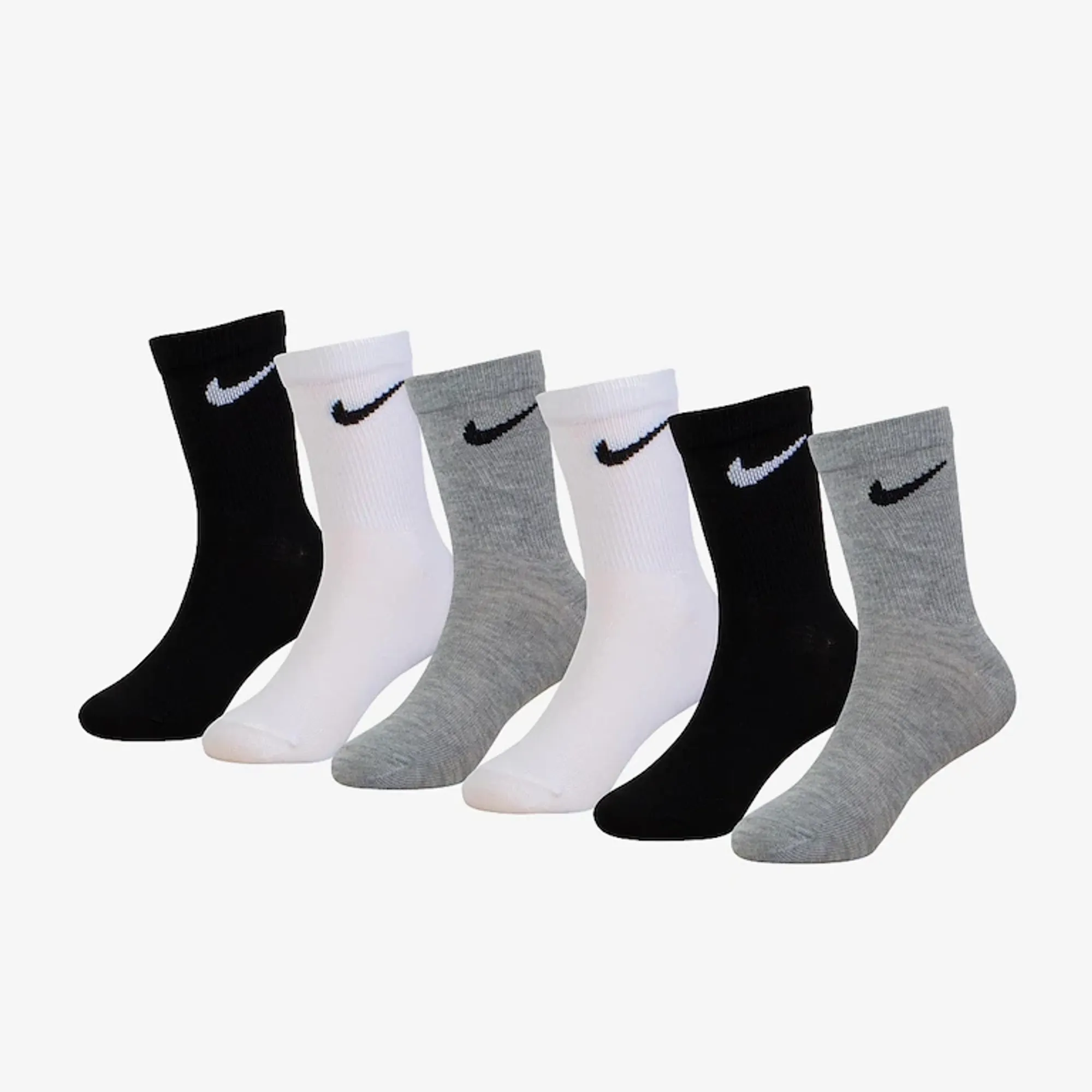 Nike Sportswear Younger Kids Basic Pack Crew Socks 5Y RN0030