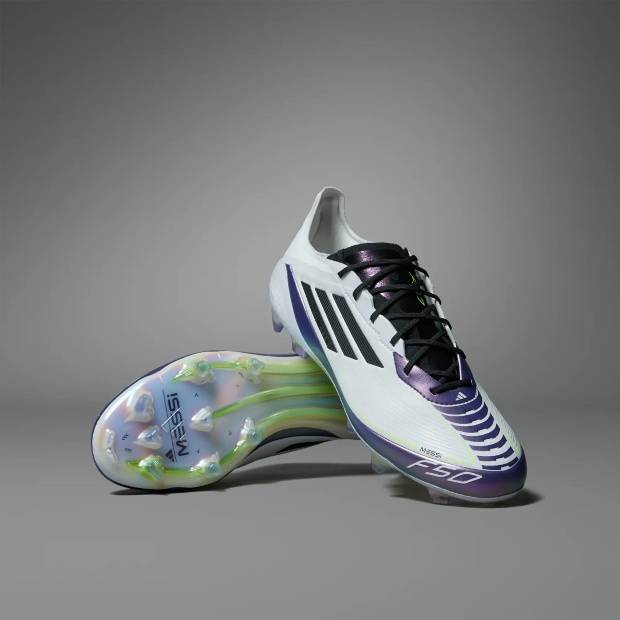 Adidas F50 Messi Elite Fg Triunfo Estelar - Footwear White/Core Black/Unity Purple - ['White']