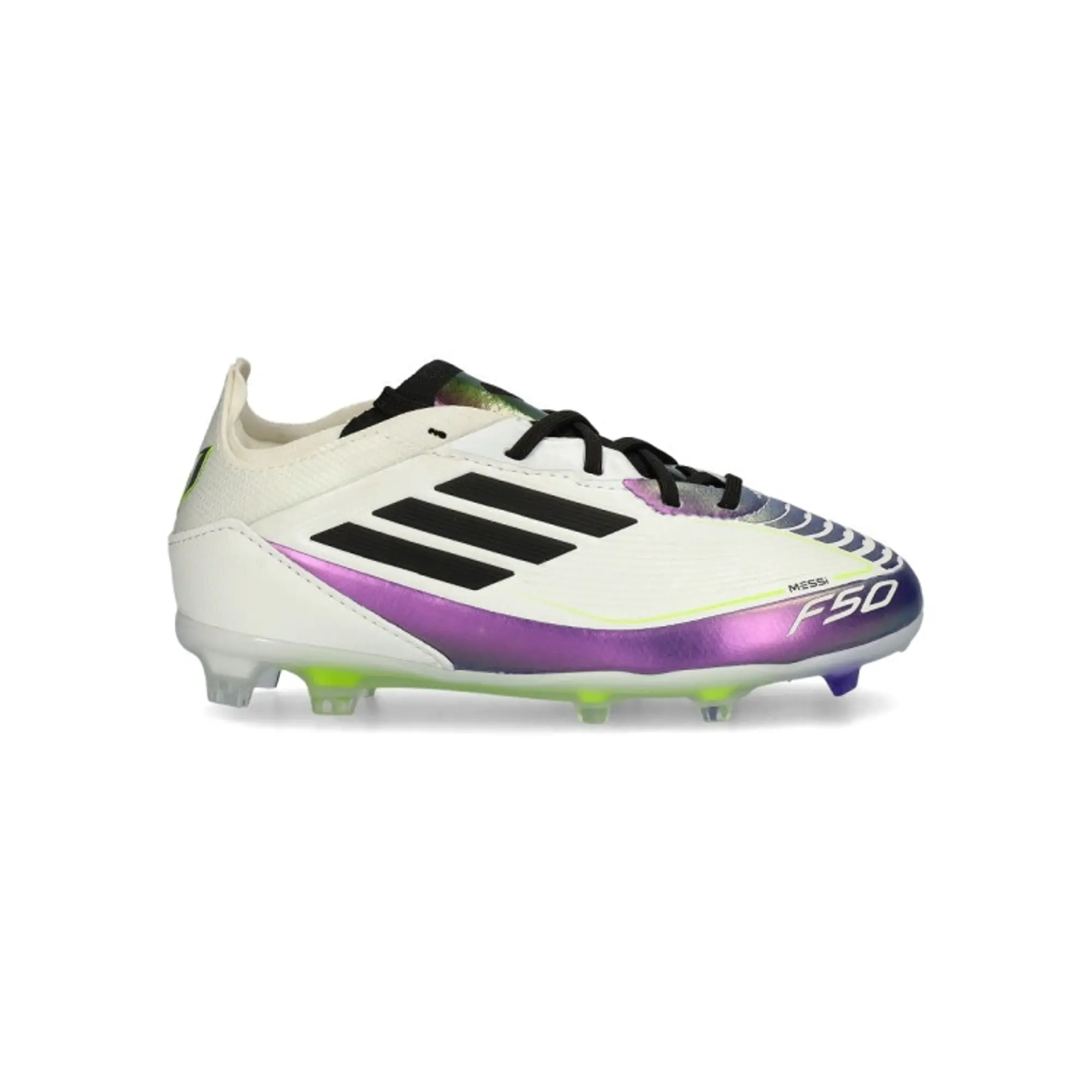 Adidas F50 Messi Pro Fg Triunfo Estelar - Footwear White/Core Black/Unity Purple Kids - ['White']