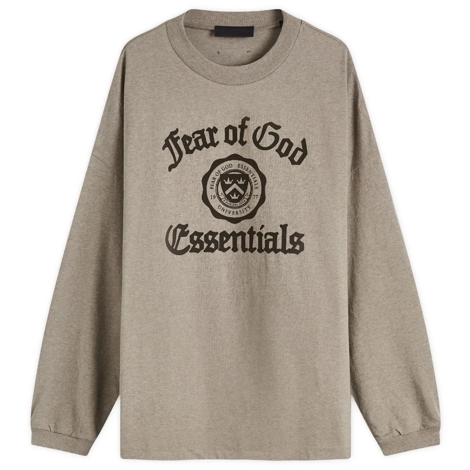 Fear of God ESSENTIALS Men's University Long Sleeve T-Shirt Heather Grey