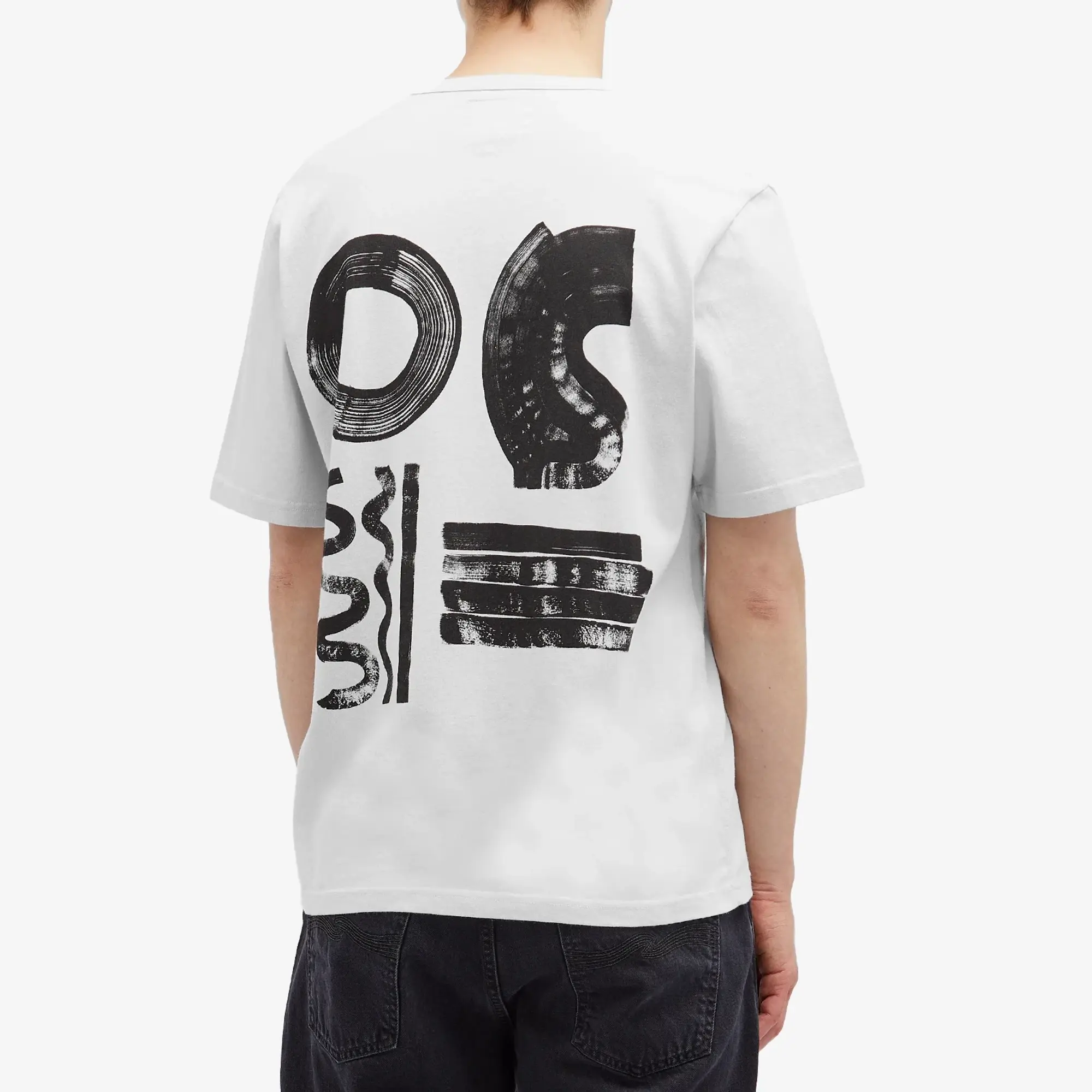 Folk Men's Relaxed T-Shirt Ice Blue Icon Print