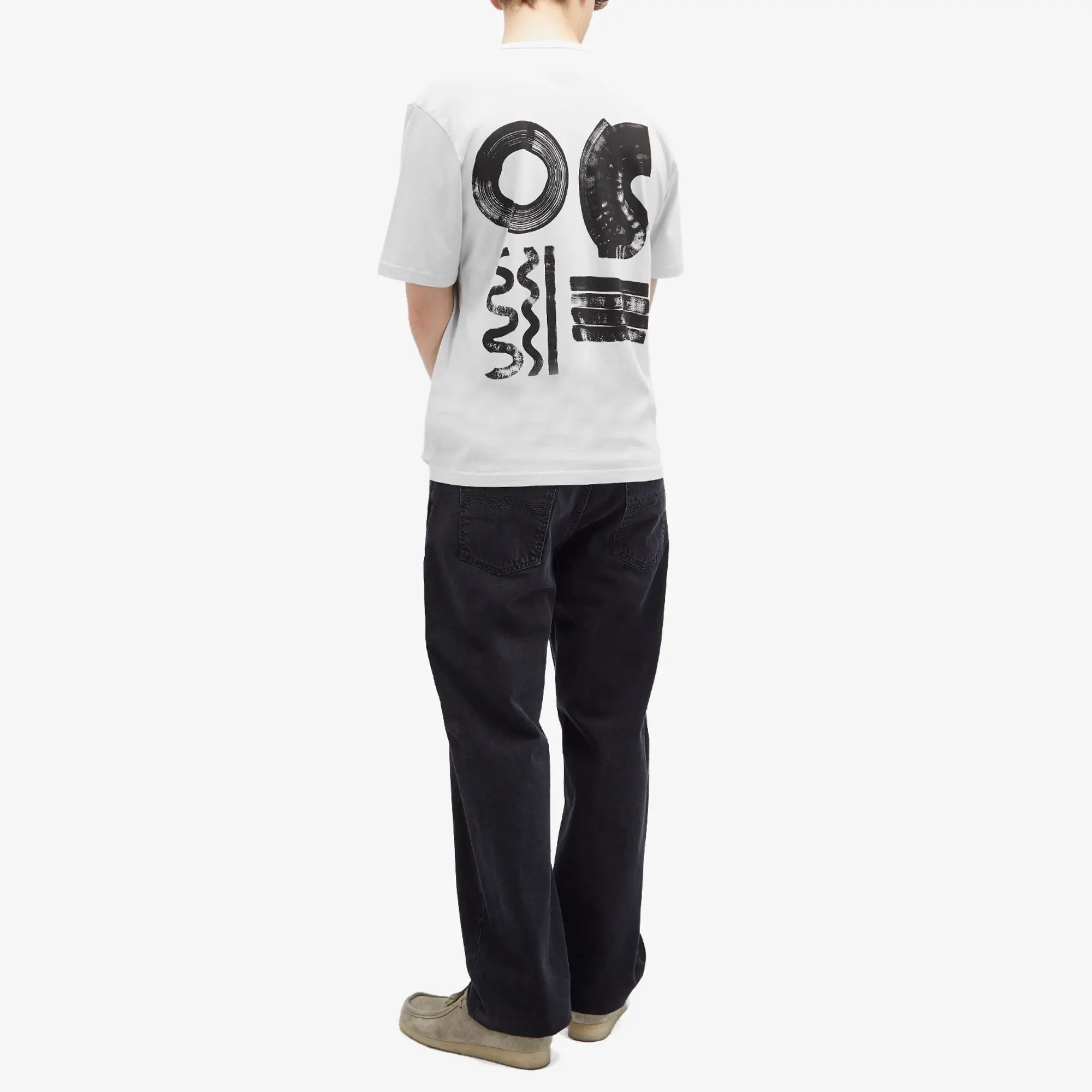 Folk Men's Relaxed T-Shirt Ice Blue Icon Print