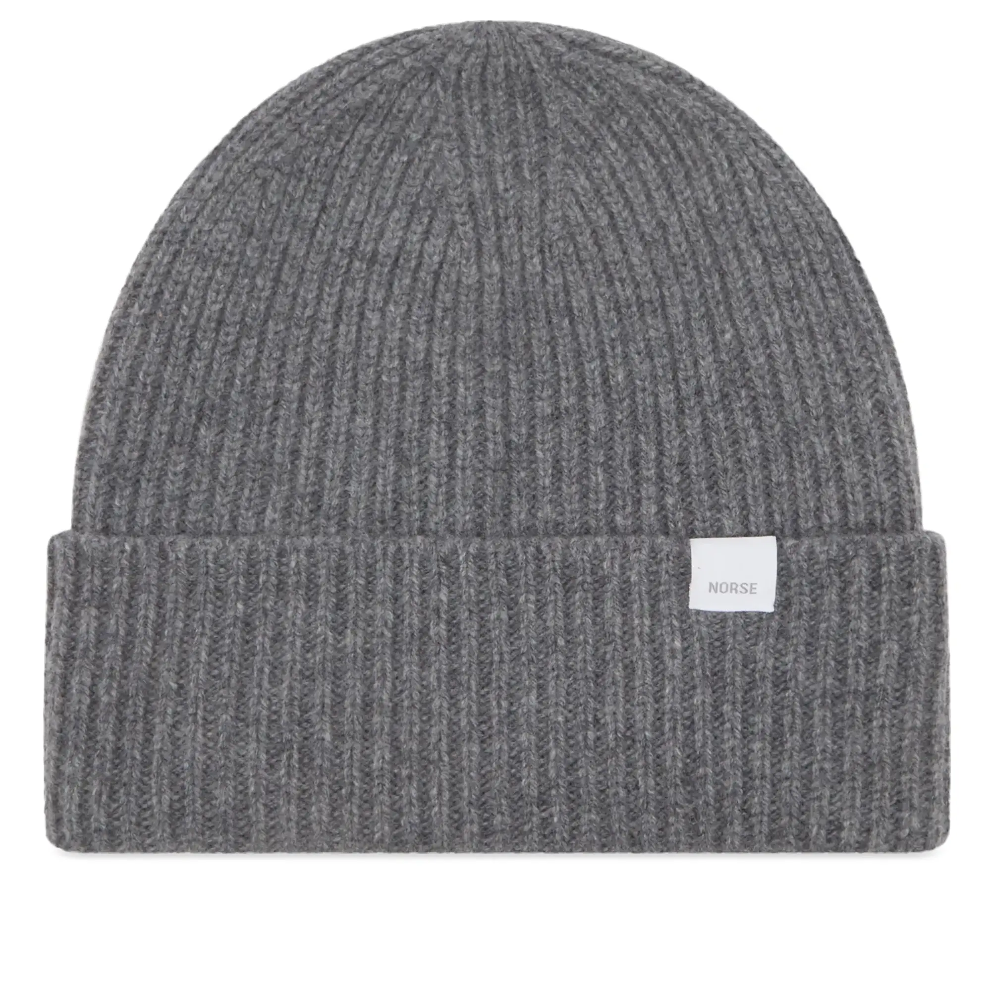 Norse Projects Men's Standard Lambswool Beanie Grey Melange