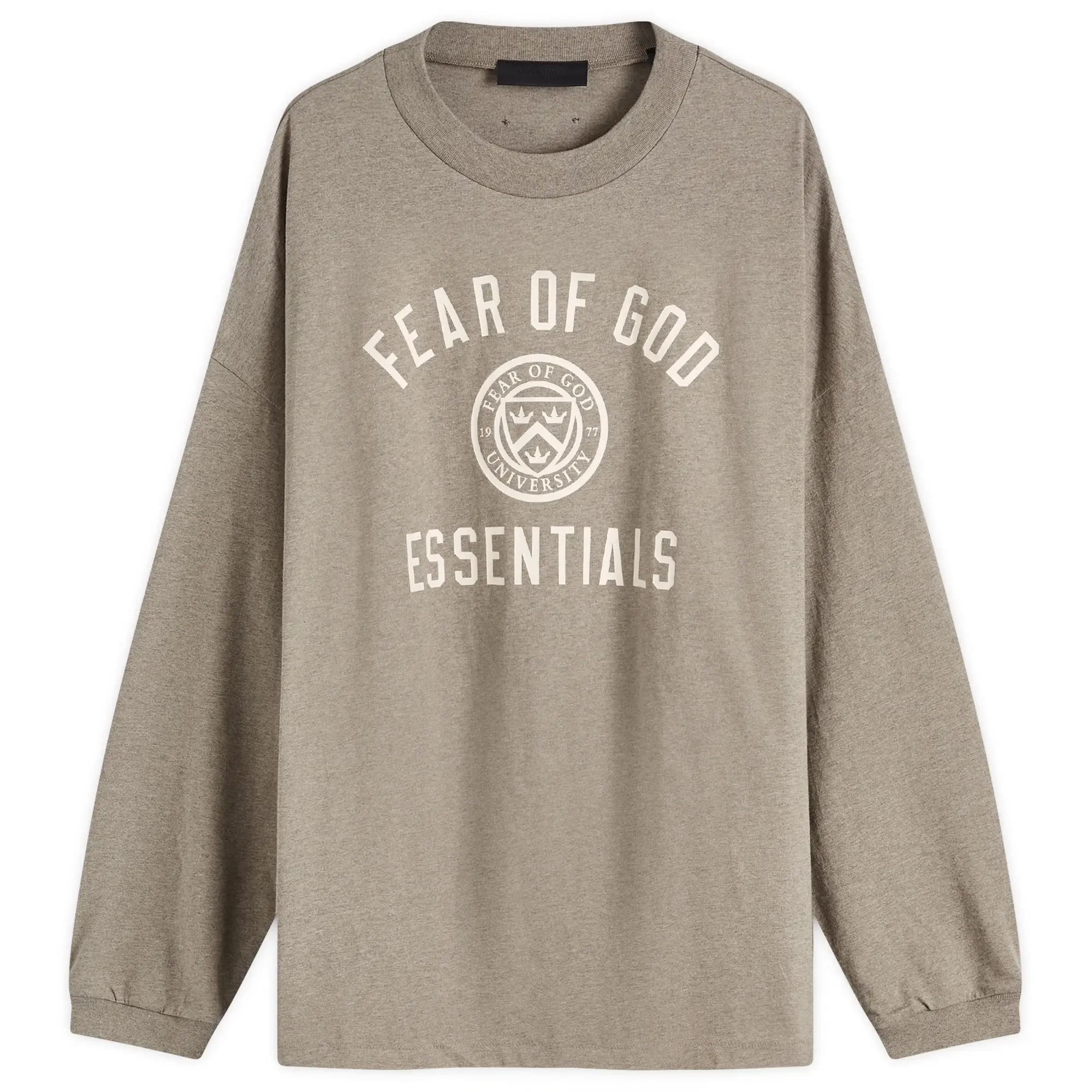Fear of God ESSENTIALS Men's Crest Logo Long Sleeve T-Shirt Heather Grey