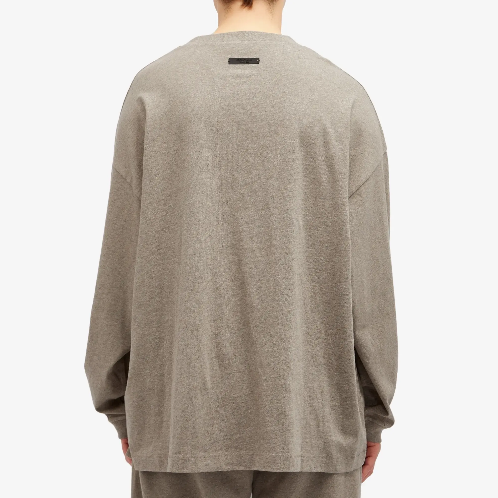 Fear of God ESSENTIALS Men's Crest Logo Long Sleeve T-Shirt Heather Grey