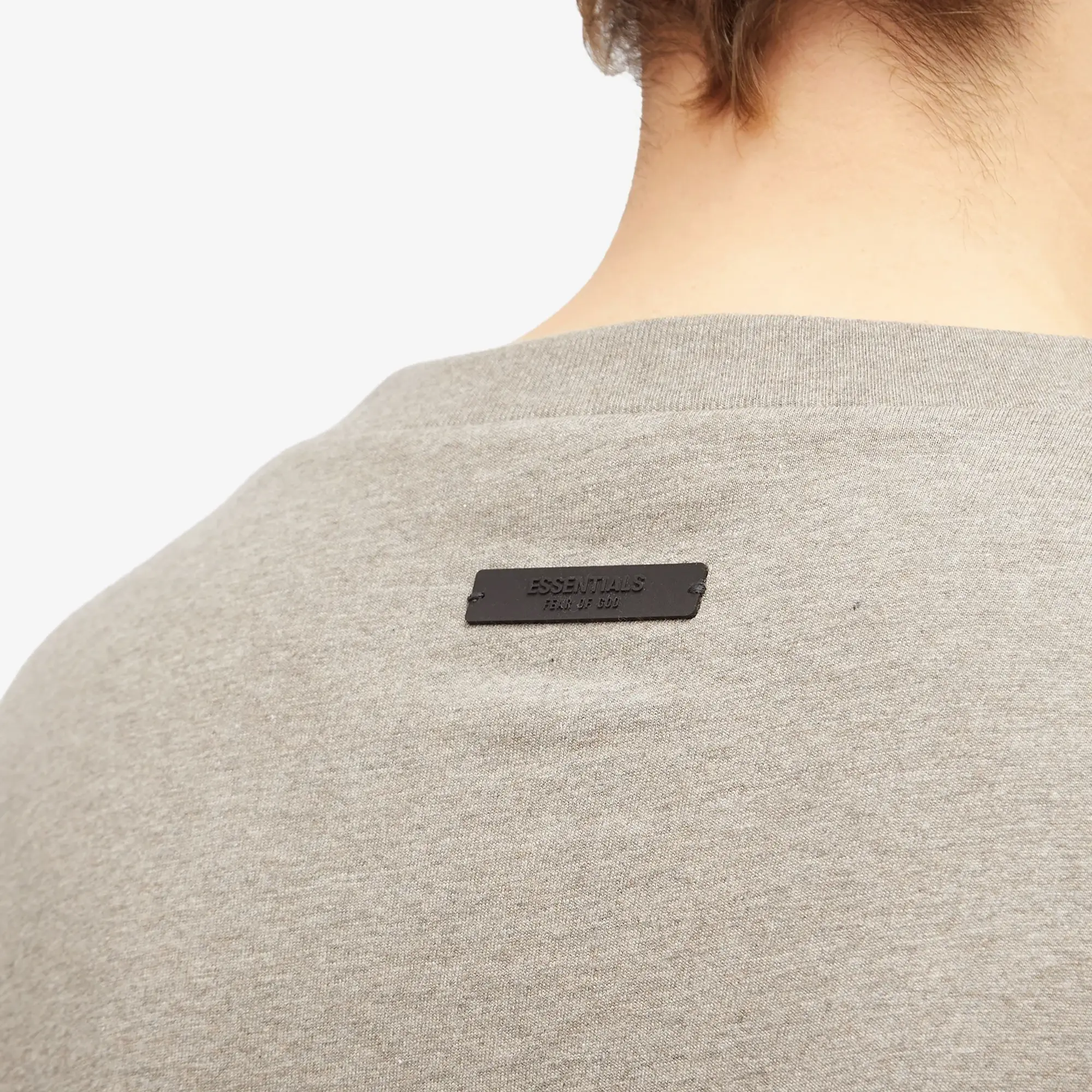 Fear of God ESSENTIALS Men's Crest Logo Long Sleeve T-Shirt Heather Grey