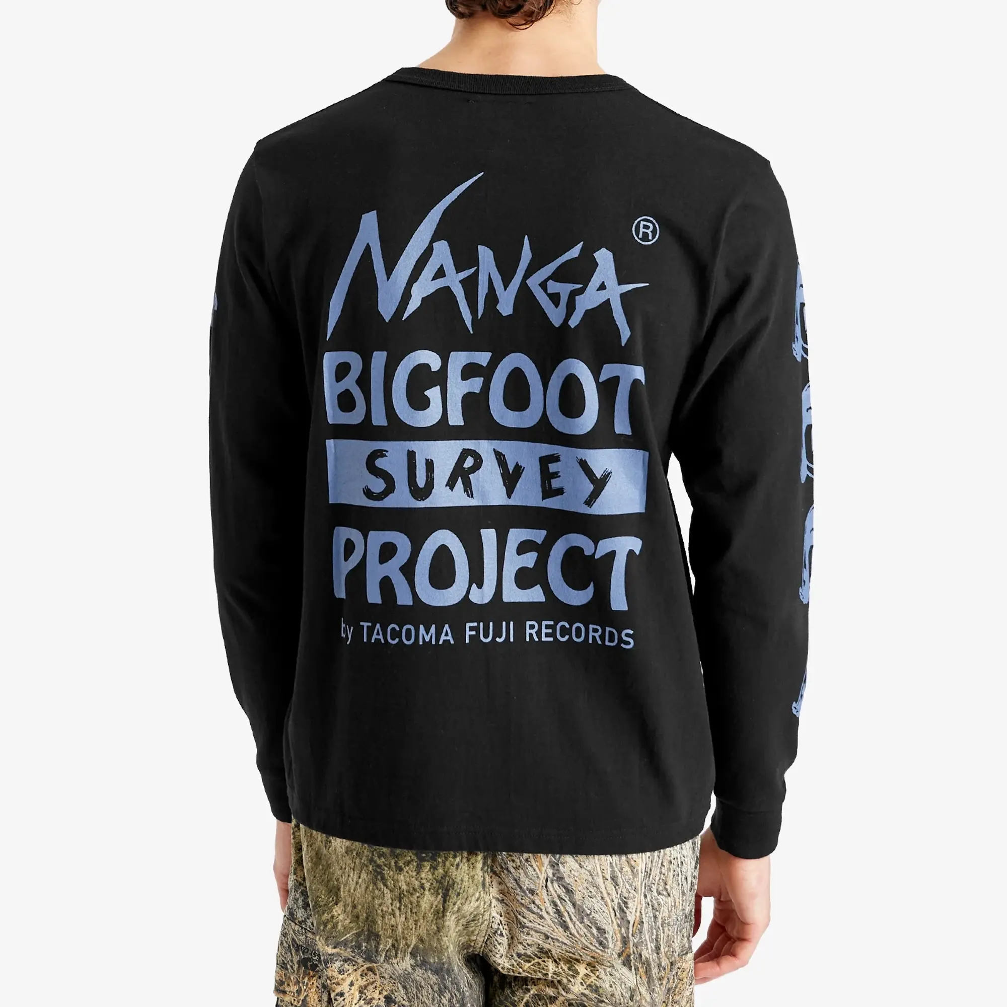 Nanga Men's x Tacoma Fuji Records Logo Long Sleeve T-Shirt Black