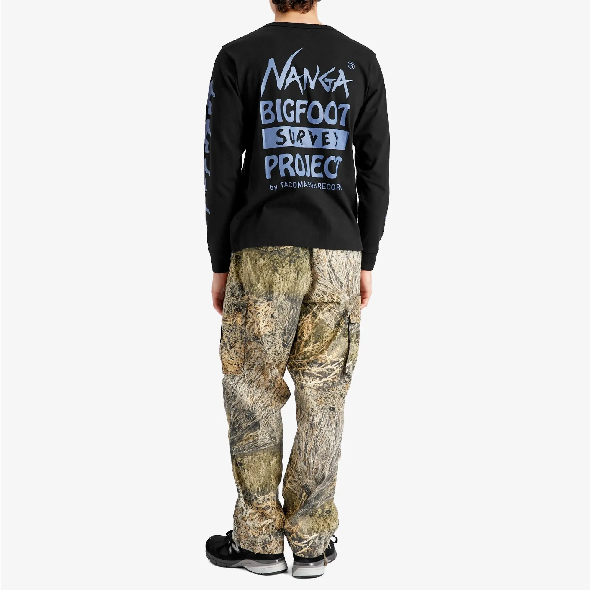 Nanga Men's x Tacoma Fuji Records Logo Long Sleeve T-Shirt Black
