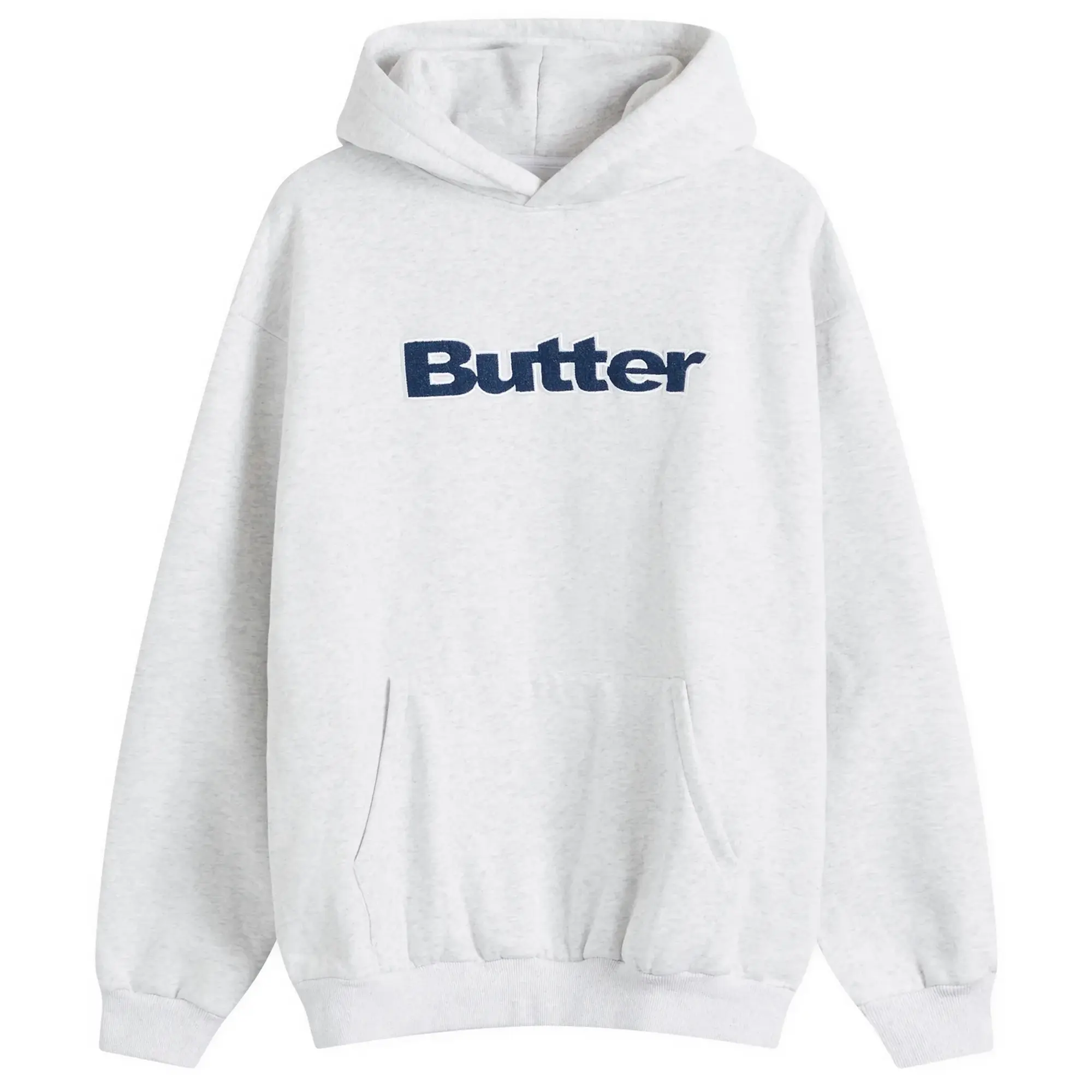 Butter Goods Men's Denim Logo Applique Hoodie Ash