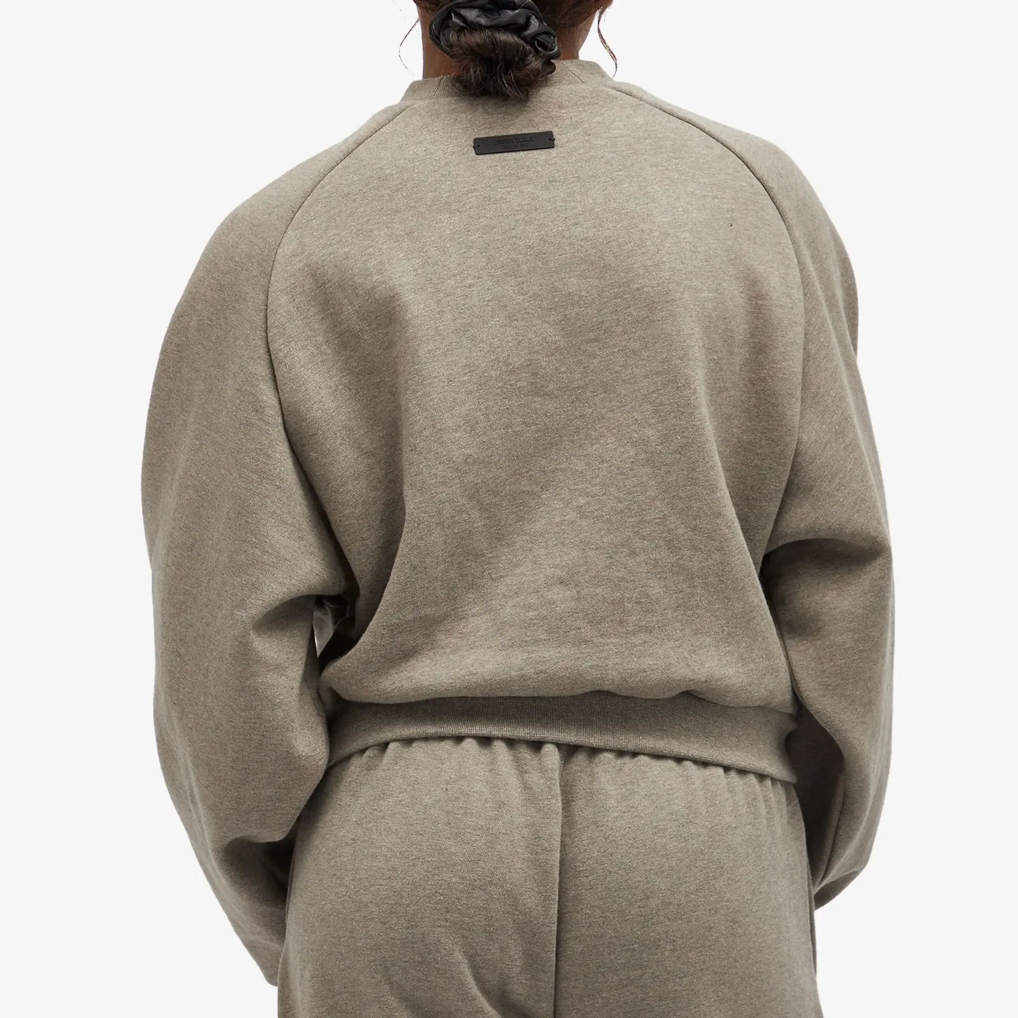 Fear of God ESSENTIALS Women's Fleece Cropped Crew Sweatshirt Heather Gray