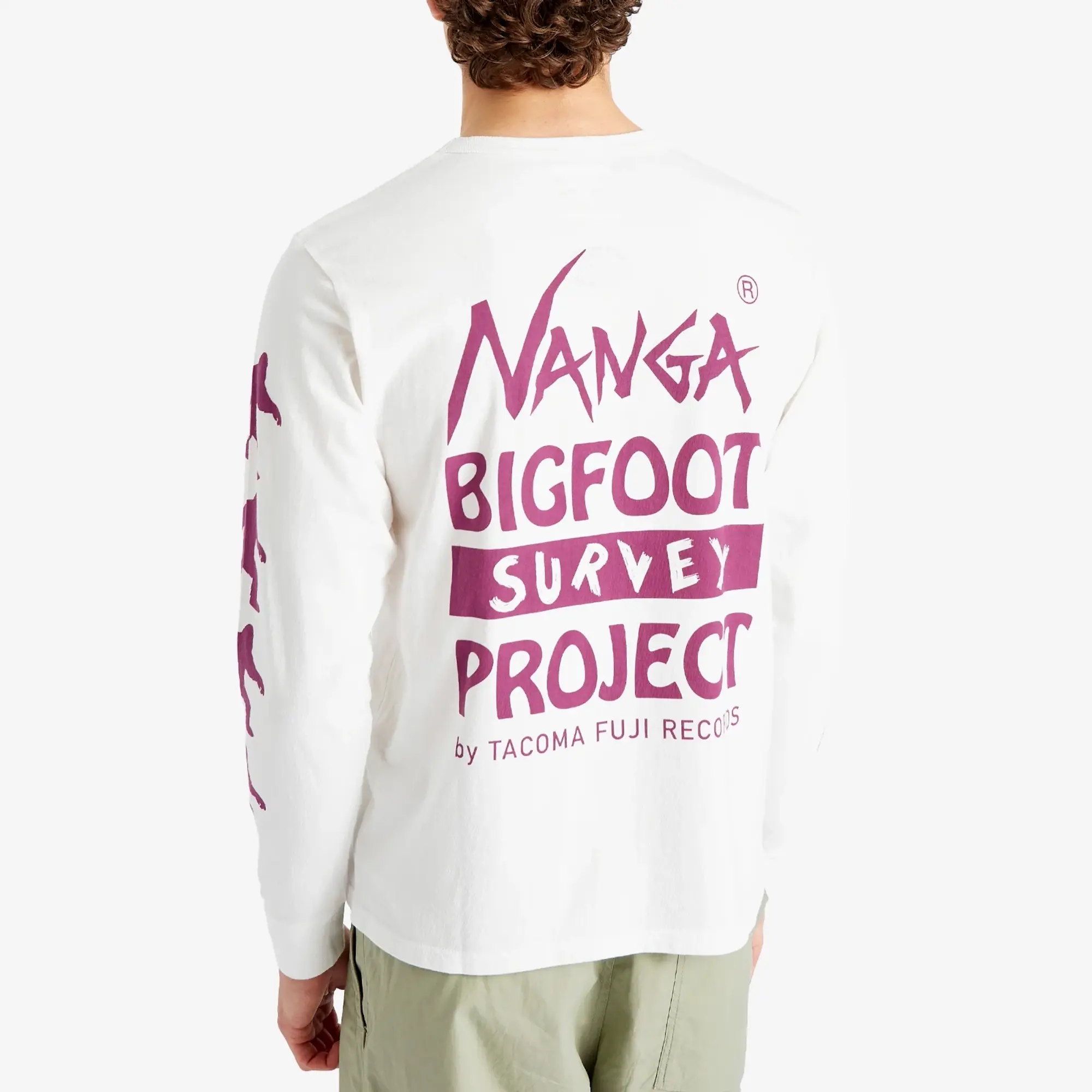 Nanga Men's x Tacoma Fuji Records Logo Long Sleeve T-Shirt White