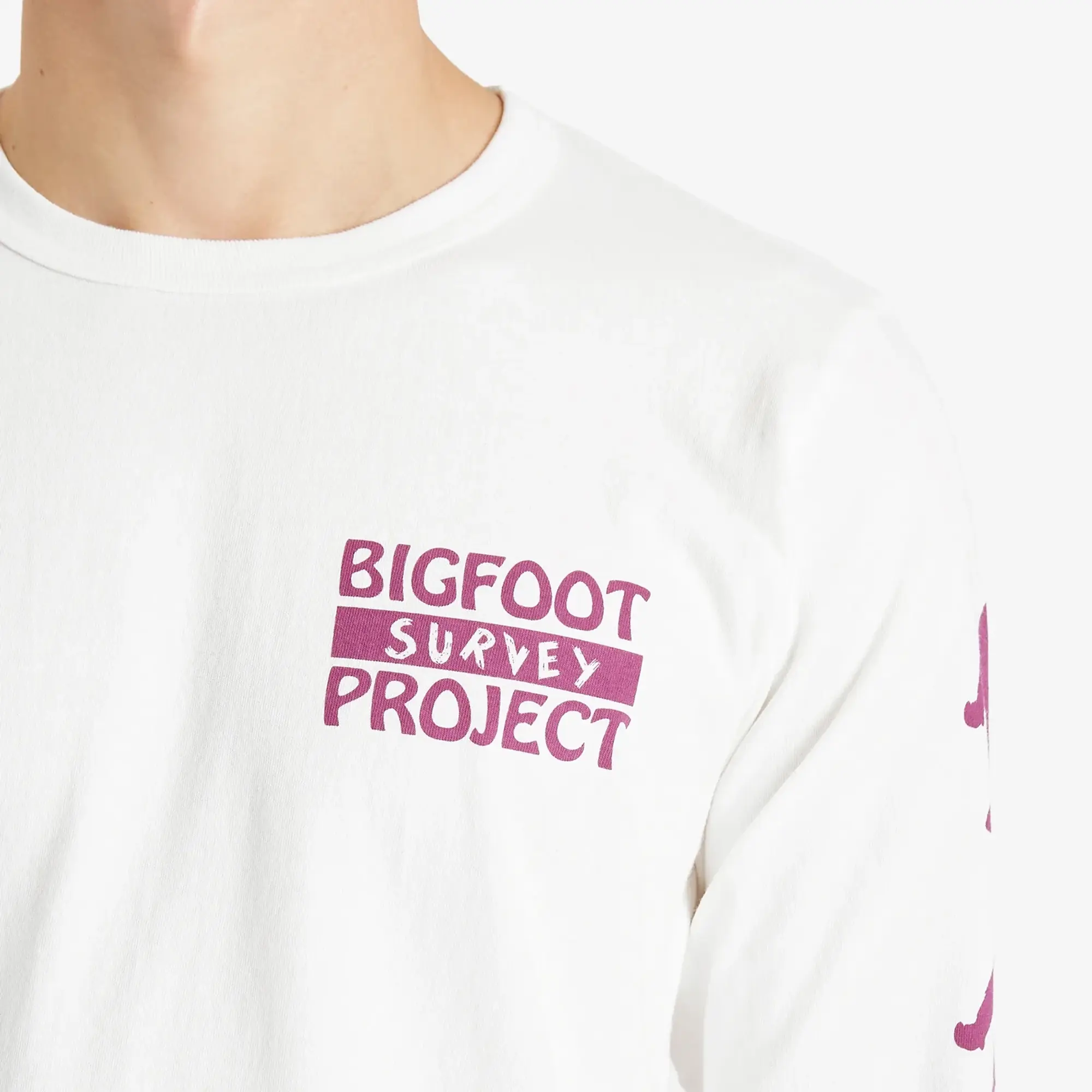 Nanga Men's x Tacoma Fuji Records Logo Long Sleeve T-Shirt White