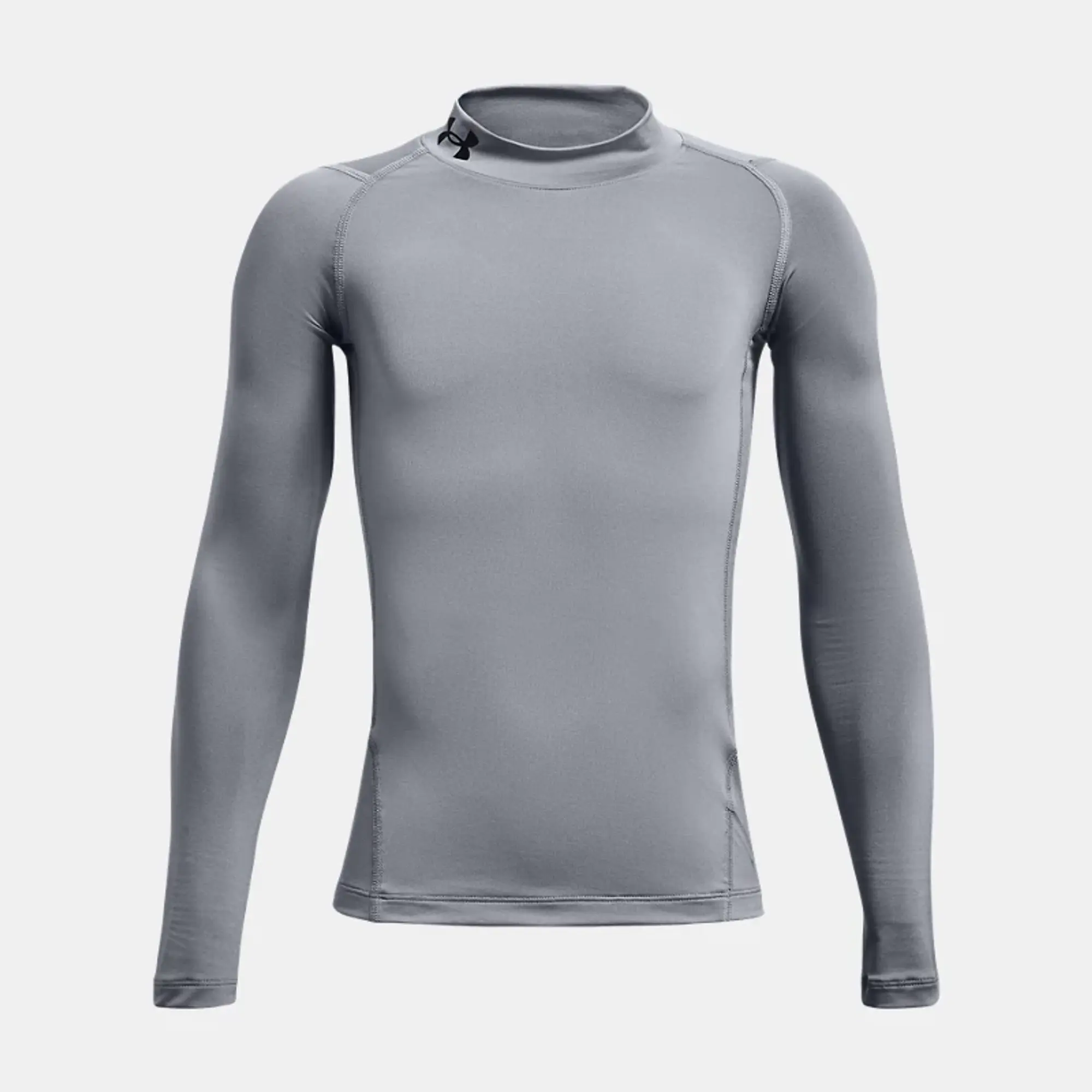 Under Armour Boys' HeatGear Mock Long Sleeve Steel / Black YXL (63 - 67 in)