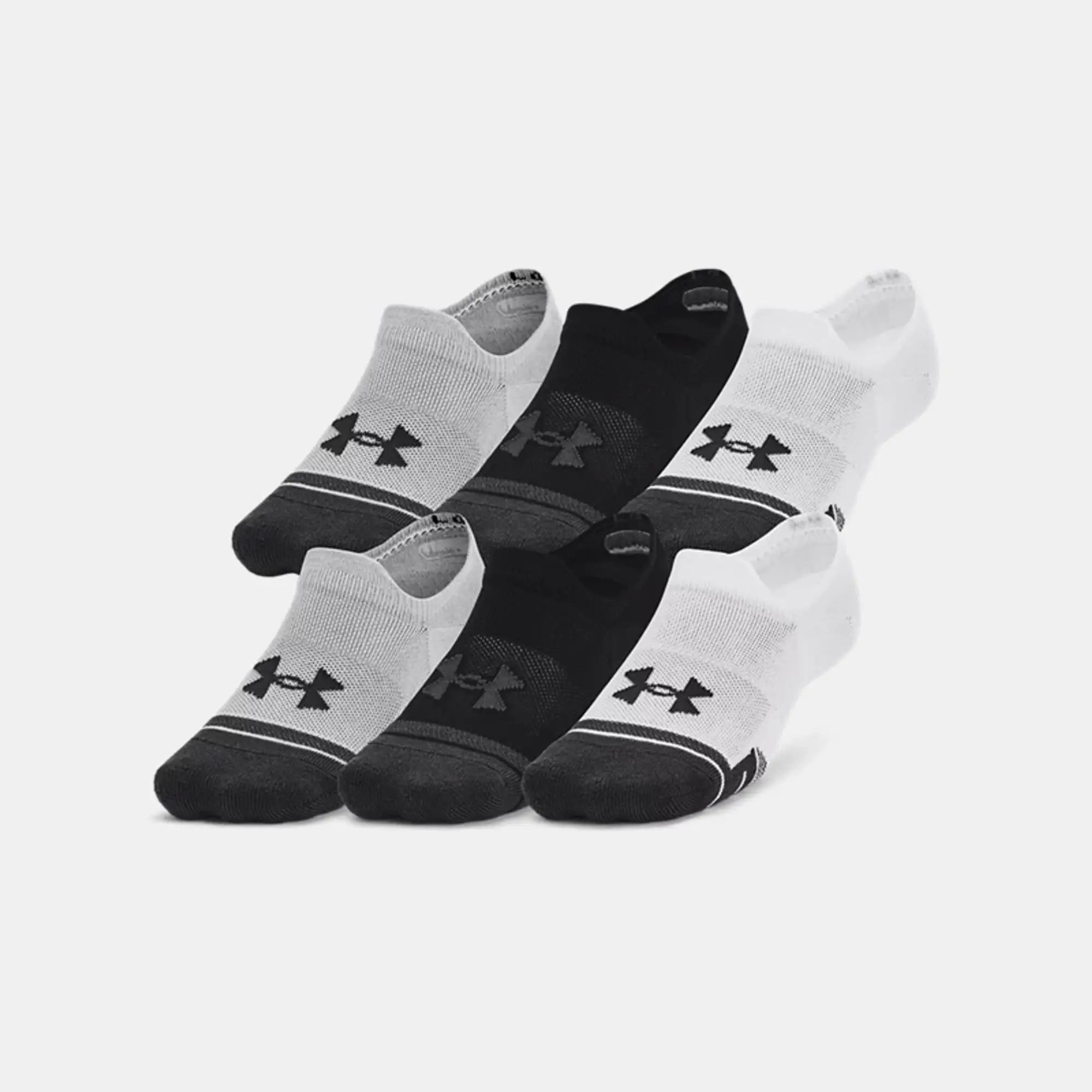 Unisex  Under Armour  Performance Tech 3-Pack Ultra Low Tab Socks Mod Gray / White / Jet Gray XL