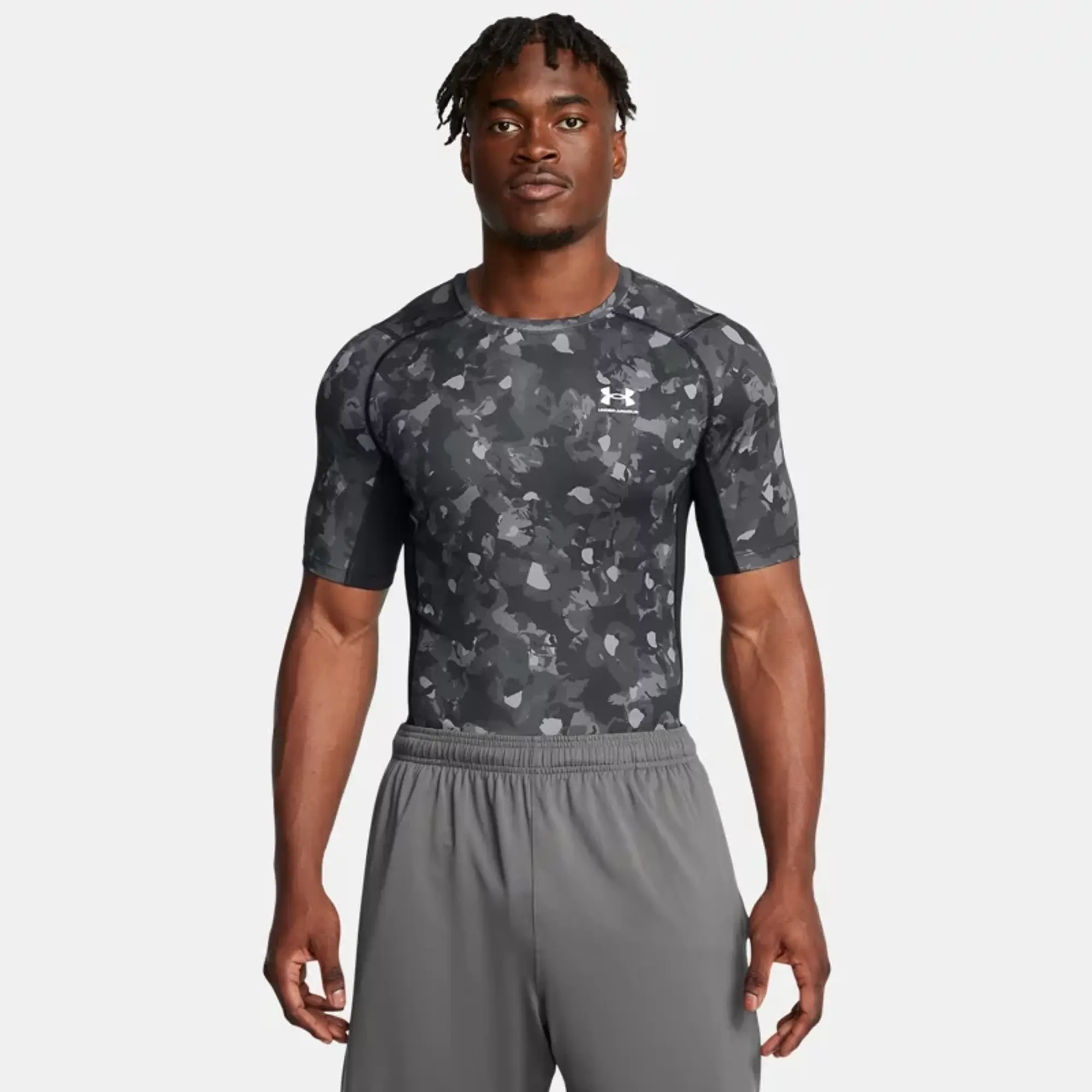 Under Armour Men's HeatGear® Printed Short Sleeve Black / White XXL