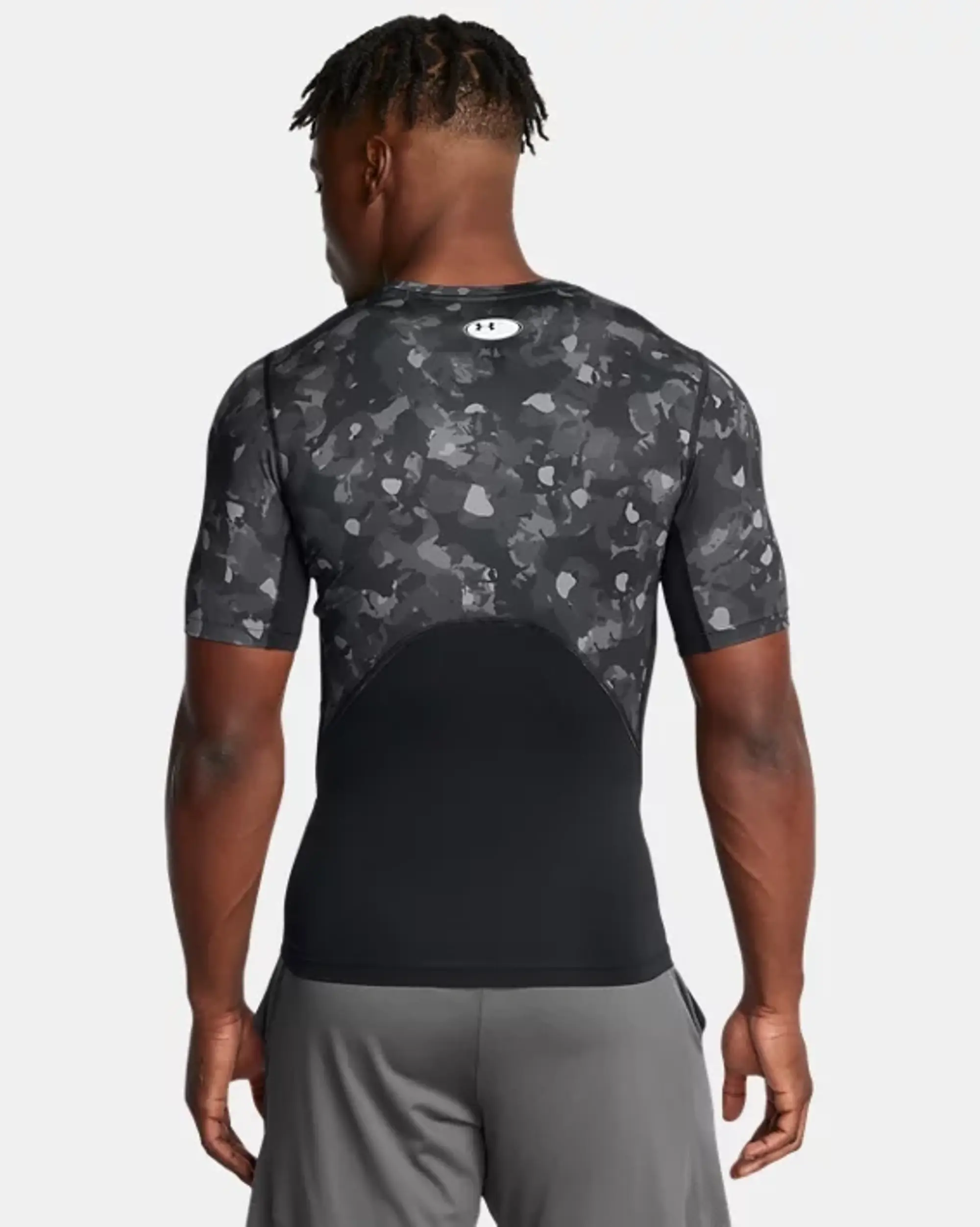 Under Armour Men's HeatGear® Printed Short Sleeve Black / White XXL