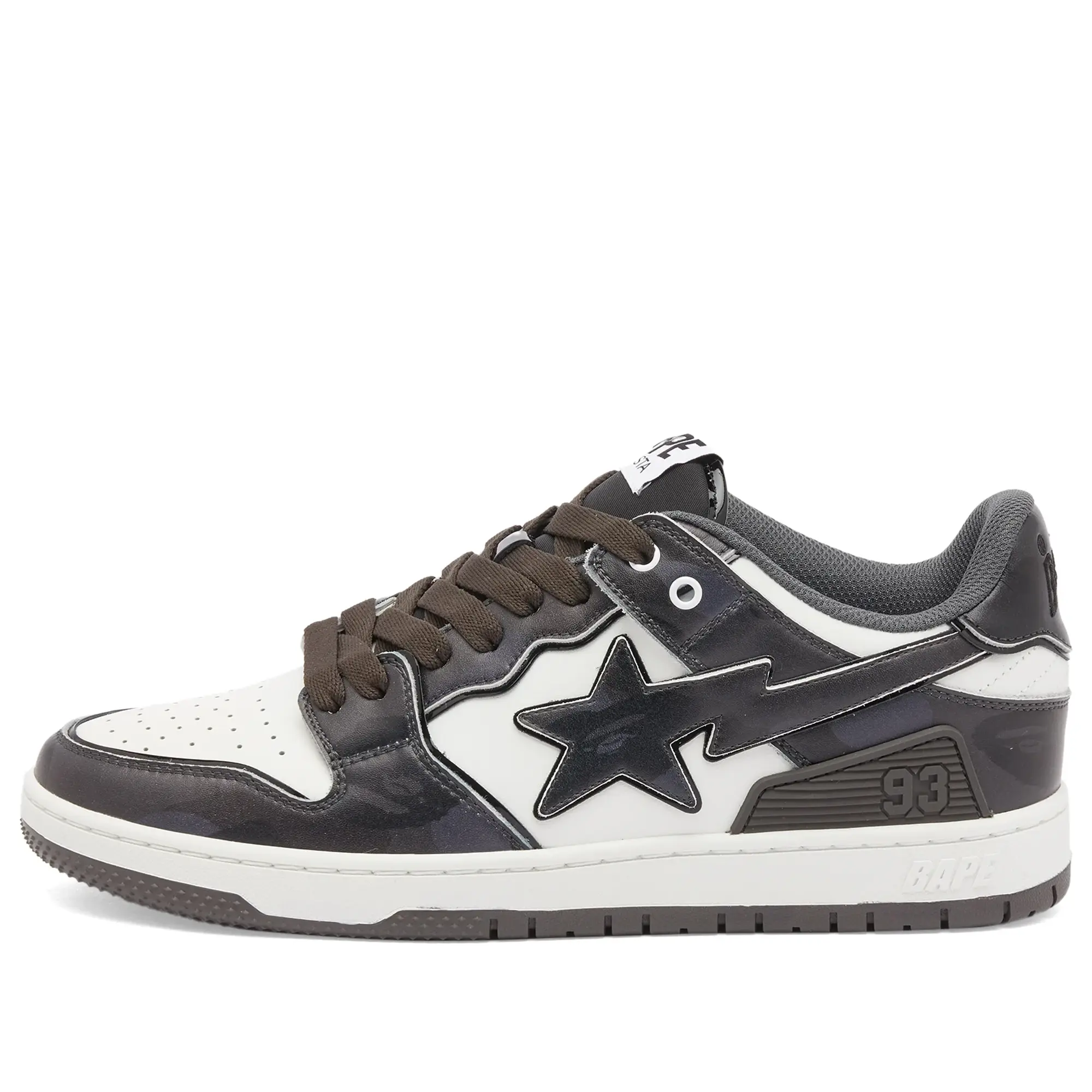 A Bathing Ape Men's Camo Leather Sk8 Sta Sneaker Black