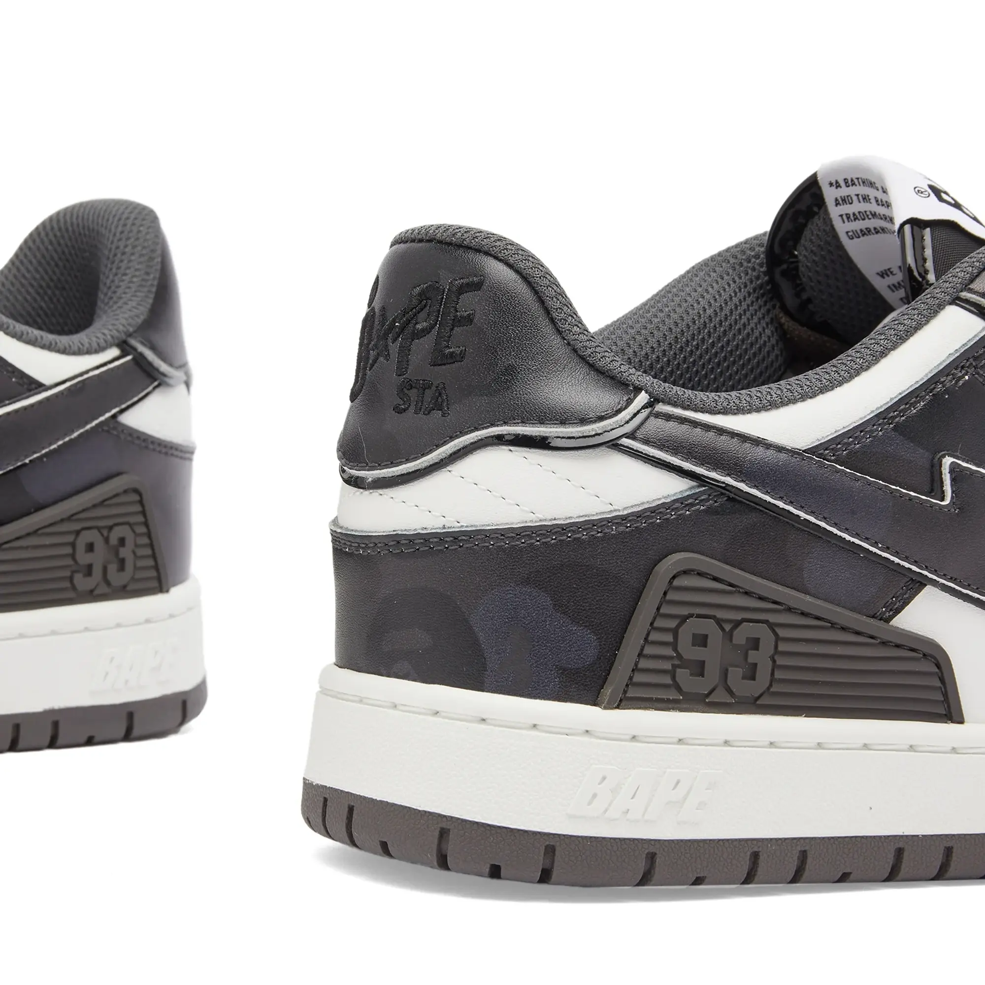 A Bathing Ape Men's Camo Leather Sk8 Sta Sneaker Black