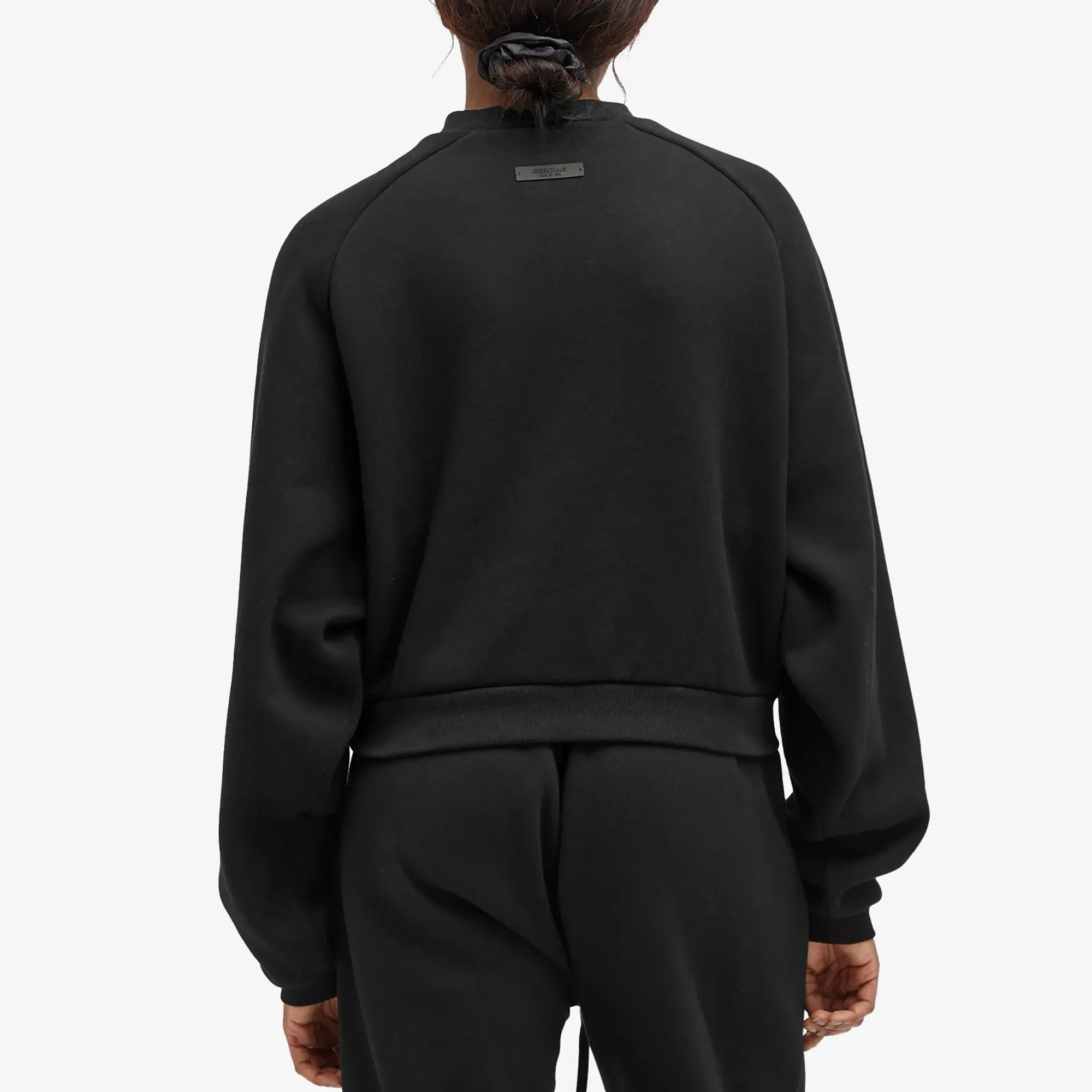 Fear of God ESSENTIALS Women's Fleece Cropped Crew Sweatshirt Black