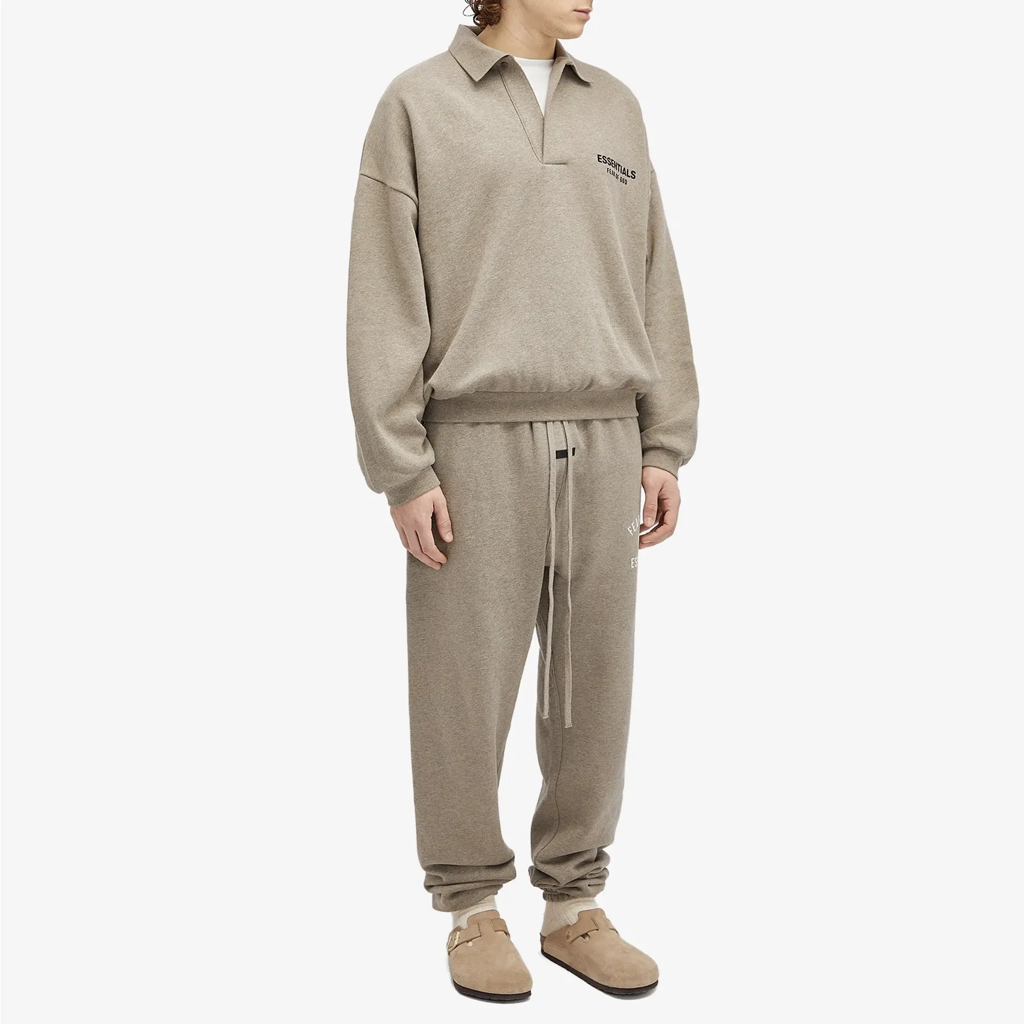 Fear of God ESSENTIALS Men's Core Logo Fleece Polo Sweatshirt