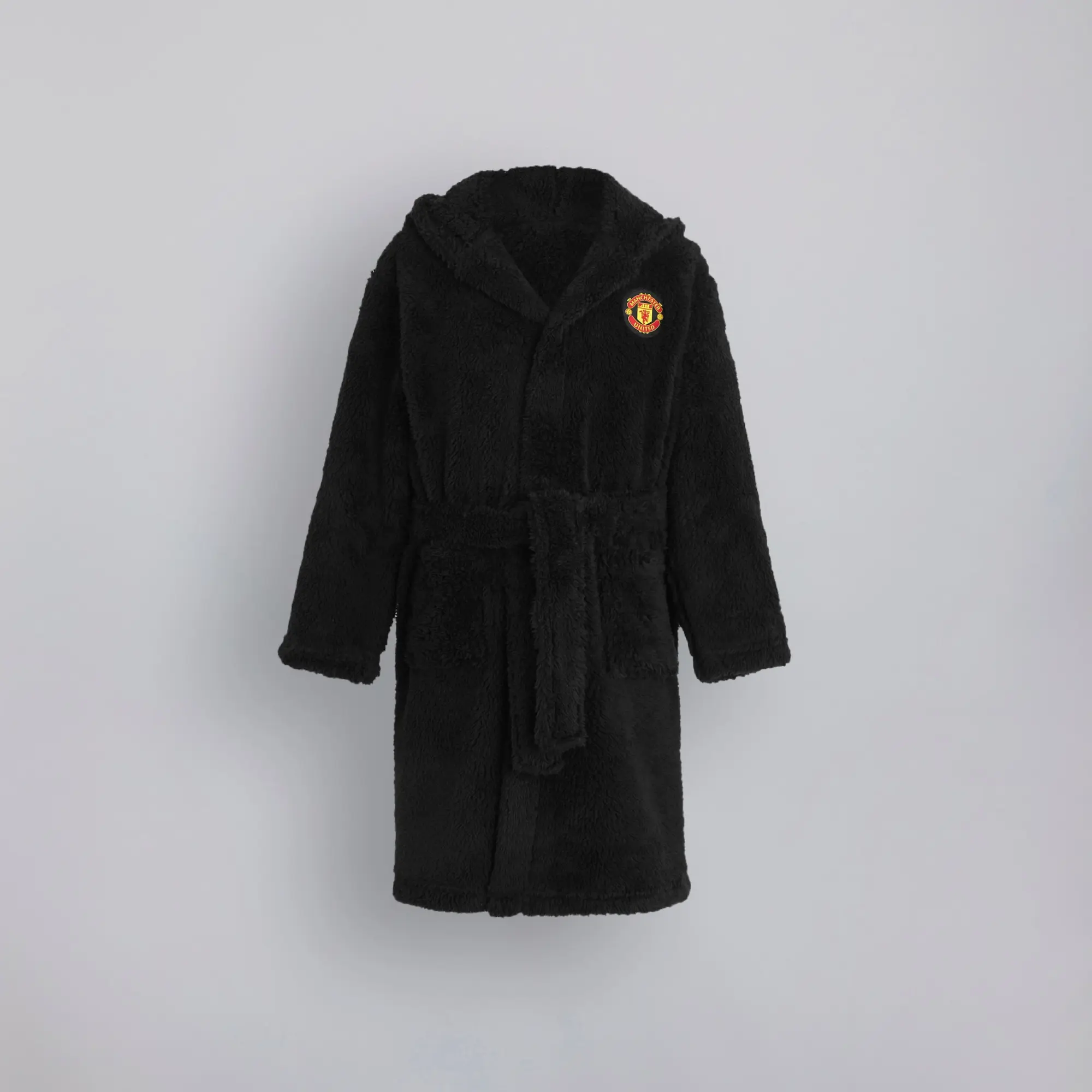 BRECREST Manchester United Boys Sherpa Dressing Gown Black