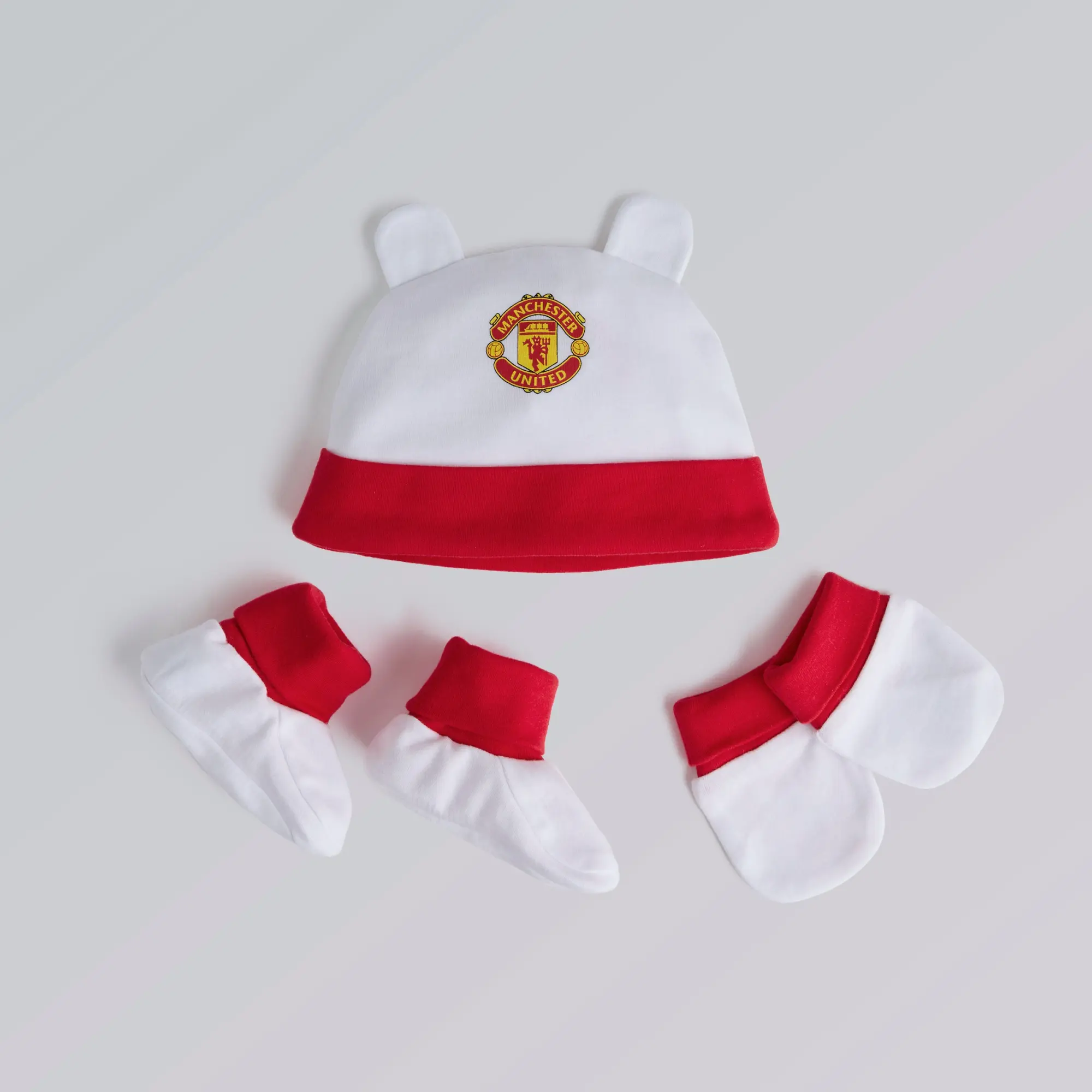 BRECREST Manchester United Baby Hat, Mittens & Socks Gift Set Multi