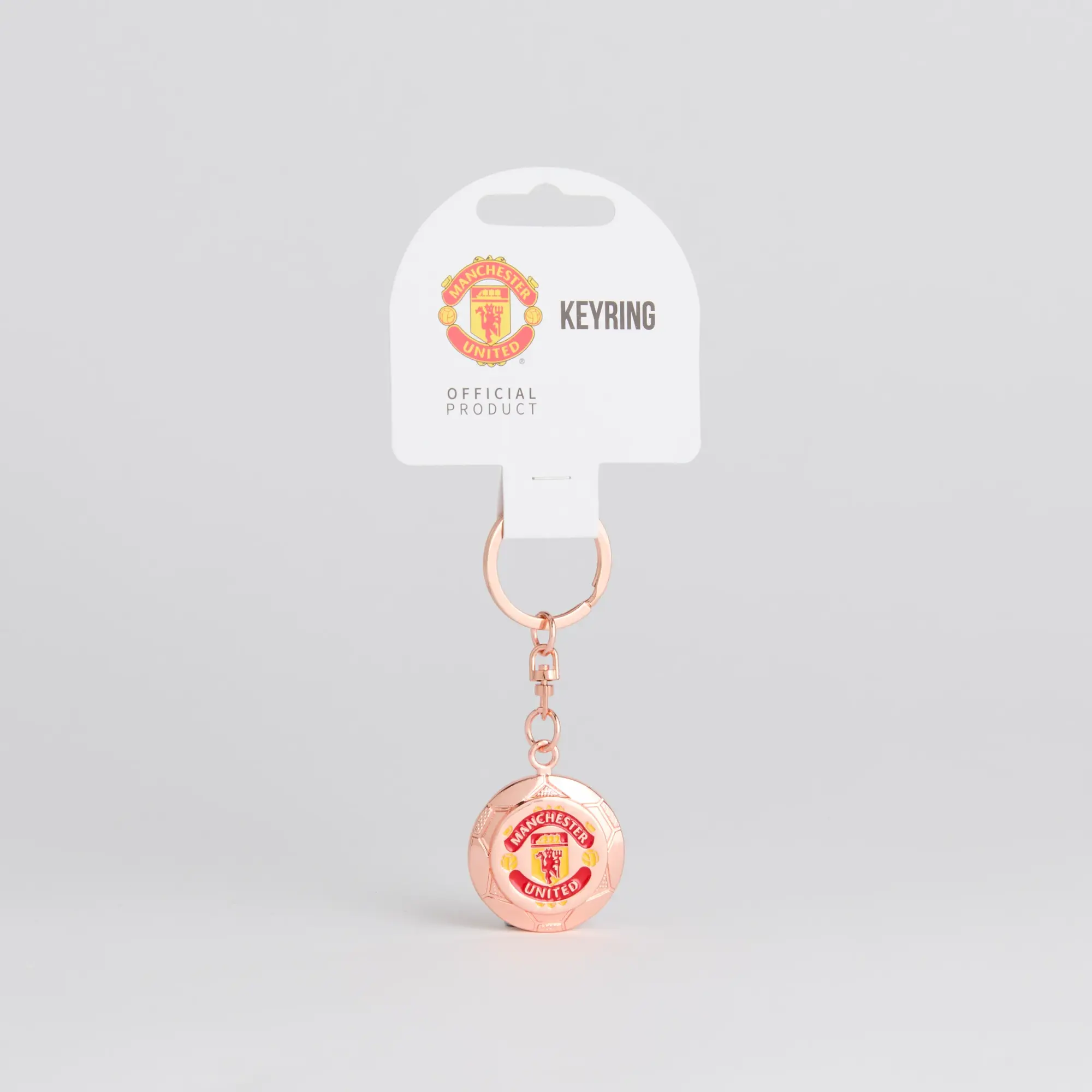 FOCO Manchester United Flat Football Keyring Rose Gold