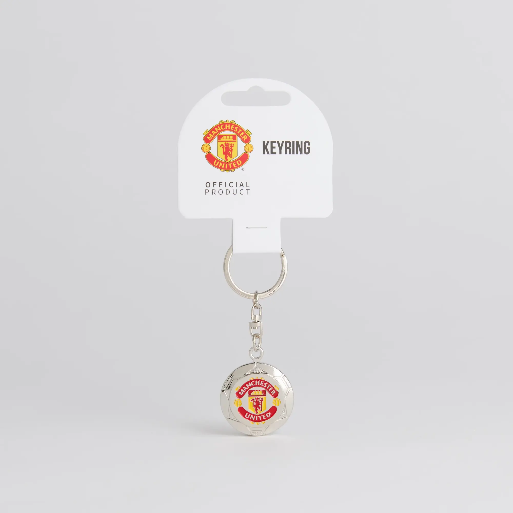 FOCO Manchester United Flat Football Keyring Silver
