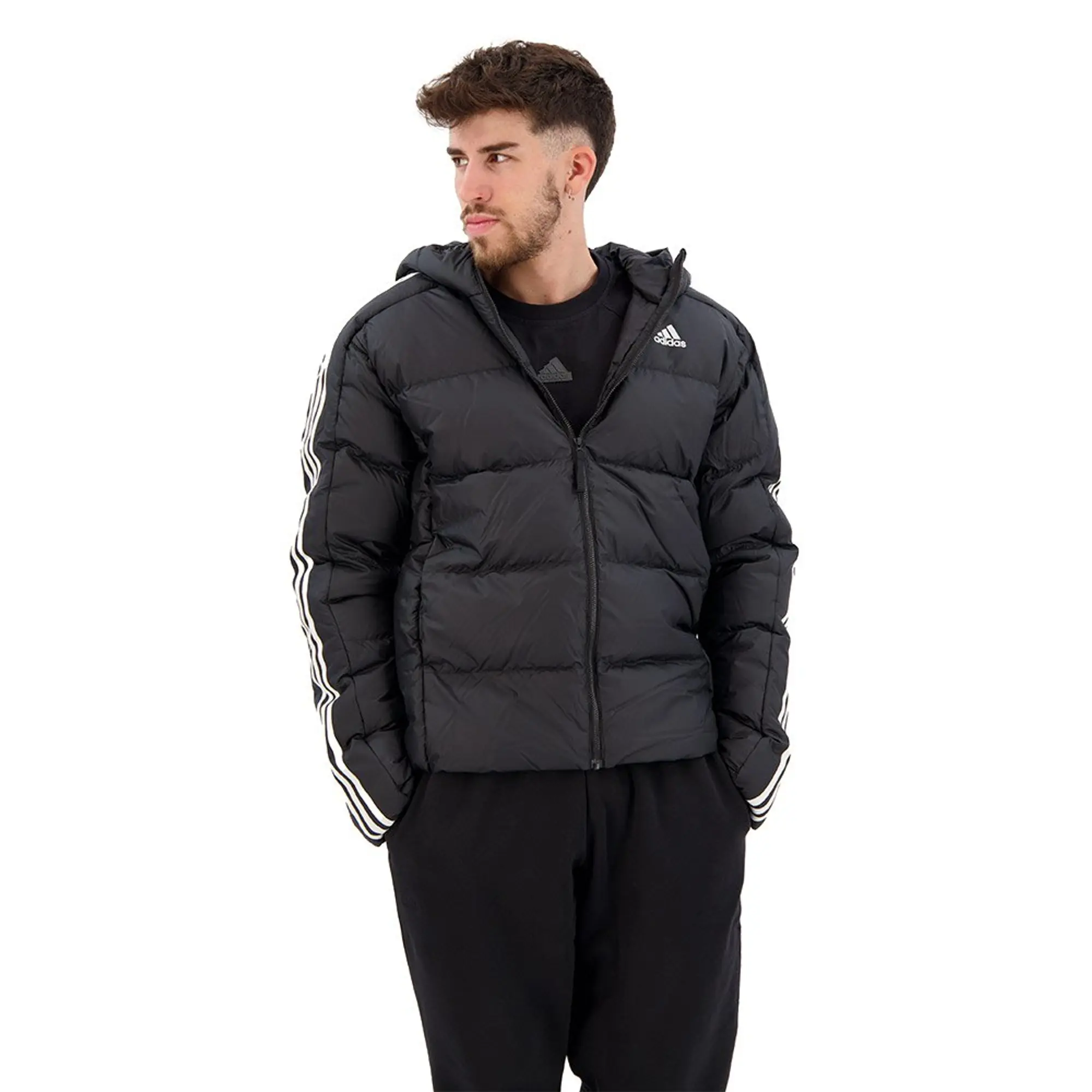 Manchester United x adidas Essentials Midweight Down Hooded Jacket Black