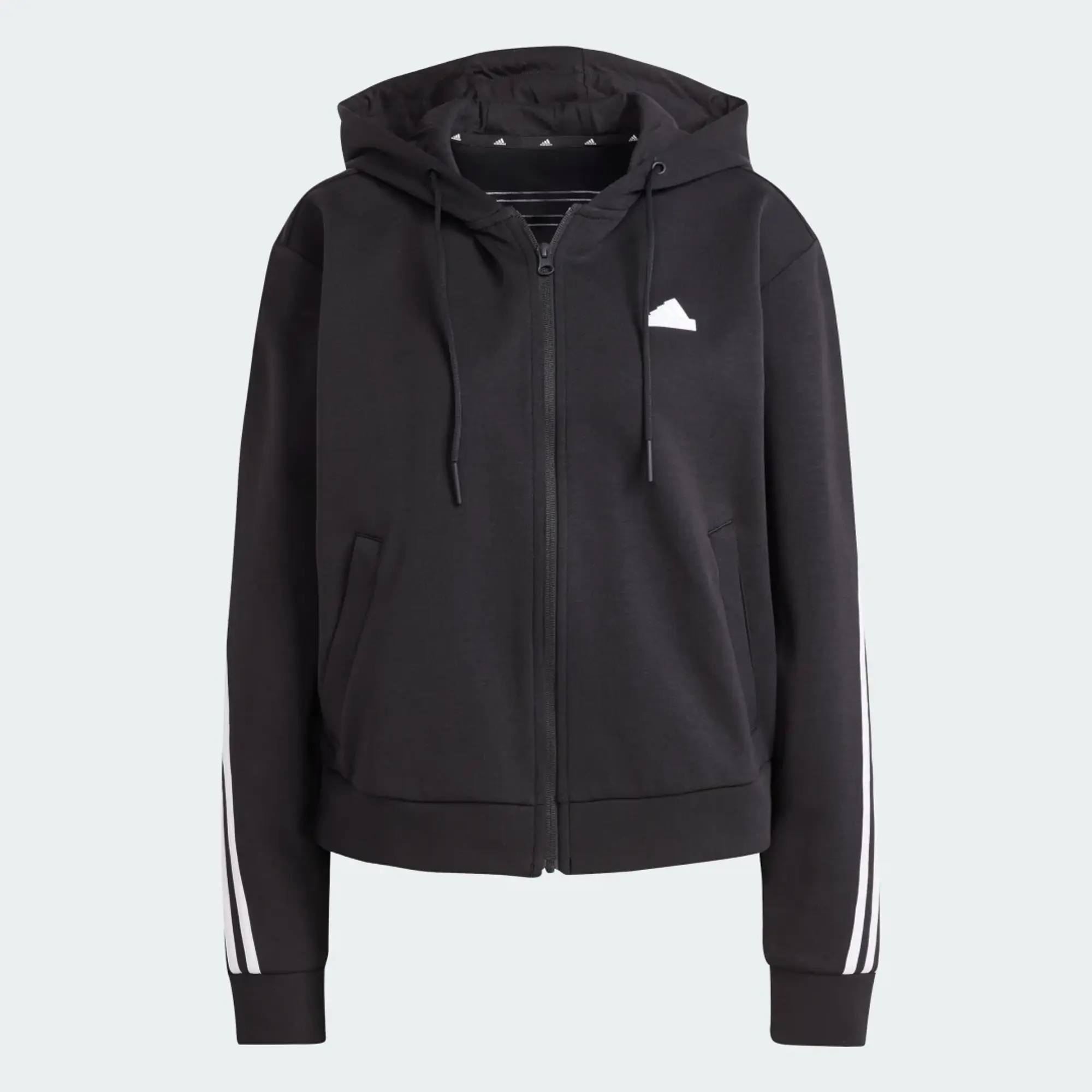 Manchester United x adidas Womens Future Icons 3-Stripes Full Zip Hoodie Black
