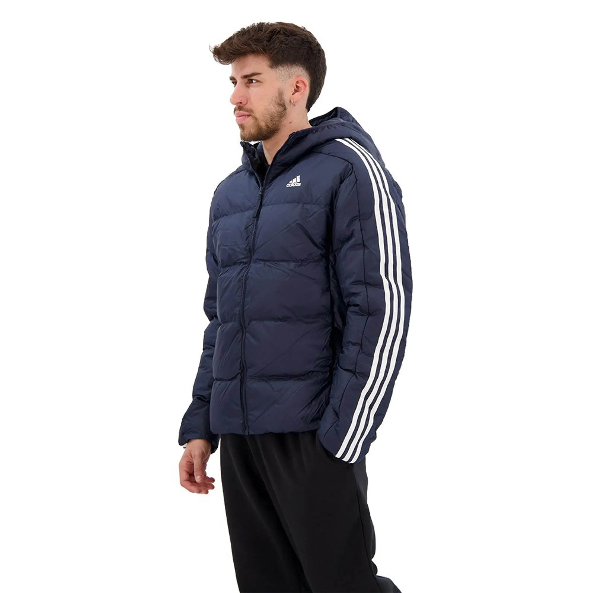 Manchester United x adidas Essentials Midweight Down Hooded Jacket Navy
