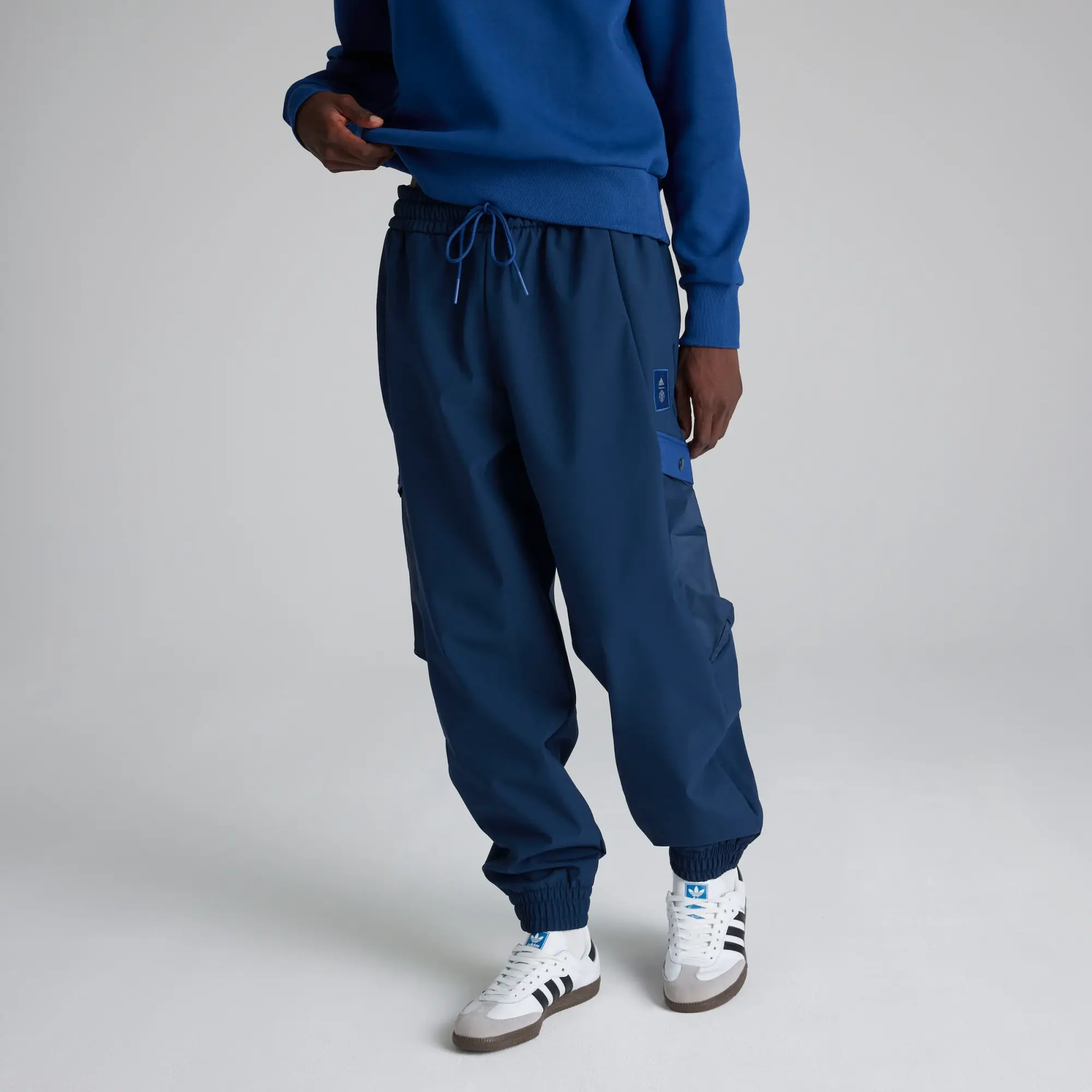 Manchester United x adidas Mens SZN Cargo Tracksuit Bottoms Blue