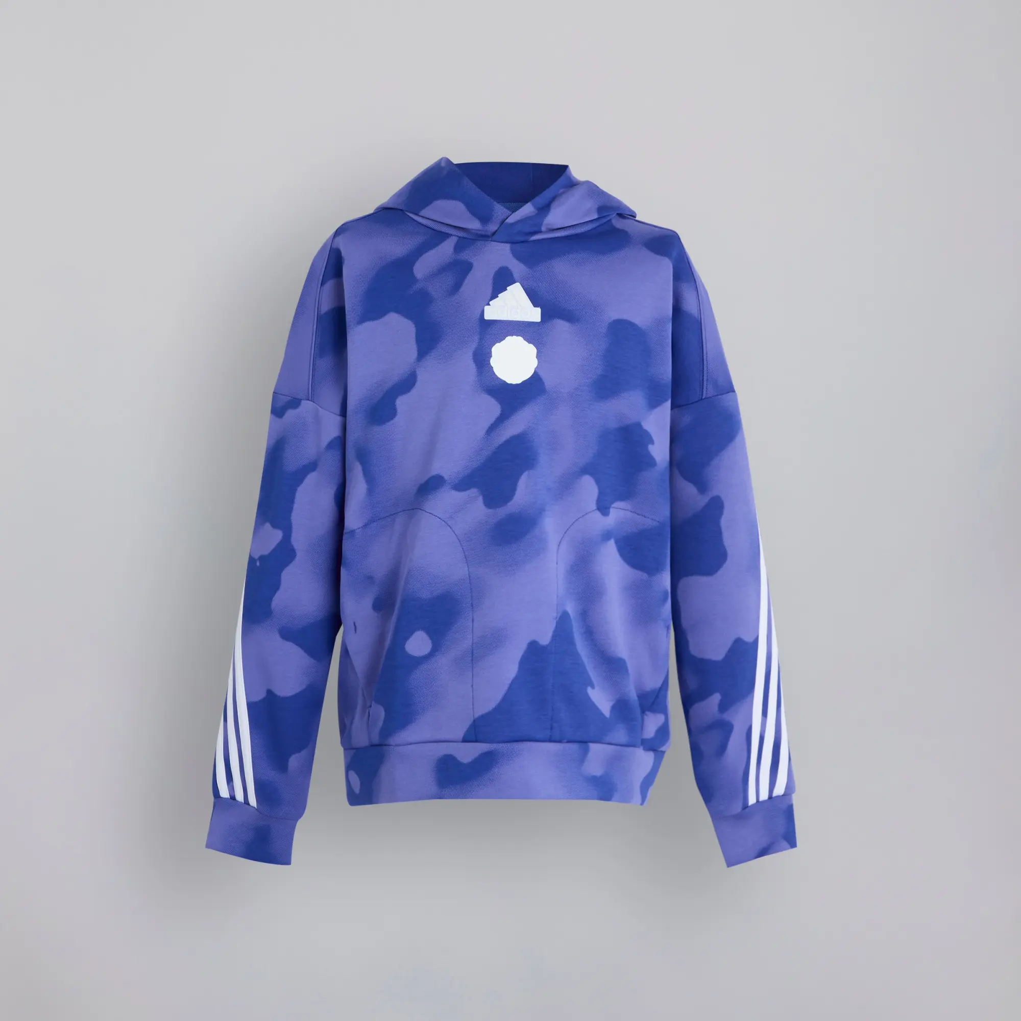 Manchester United x adidas Kids Future Icons Camo Print Hoodie Blue