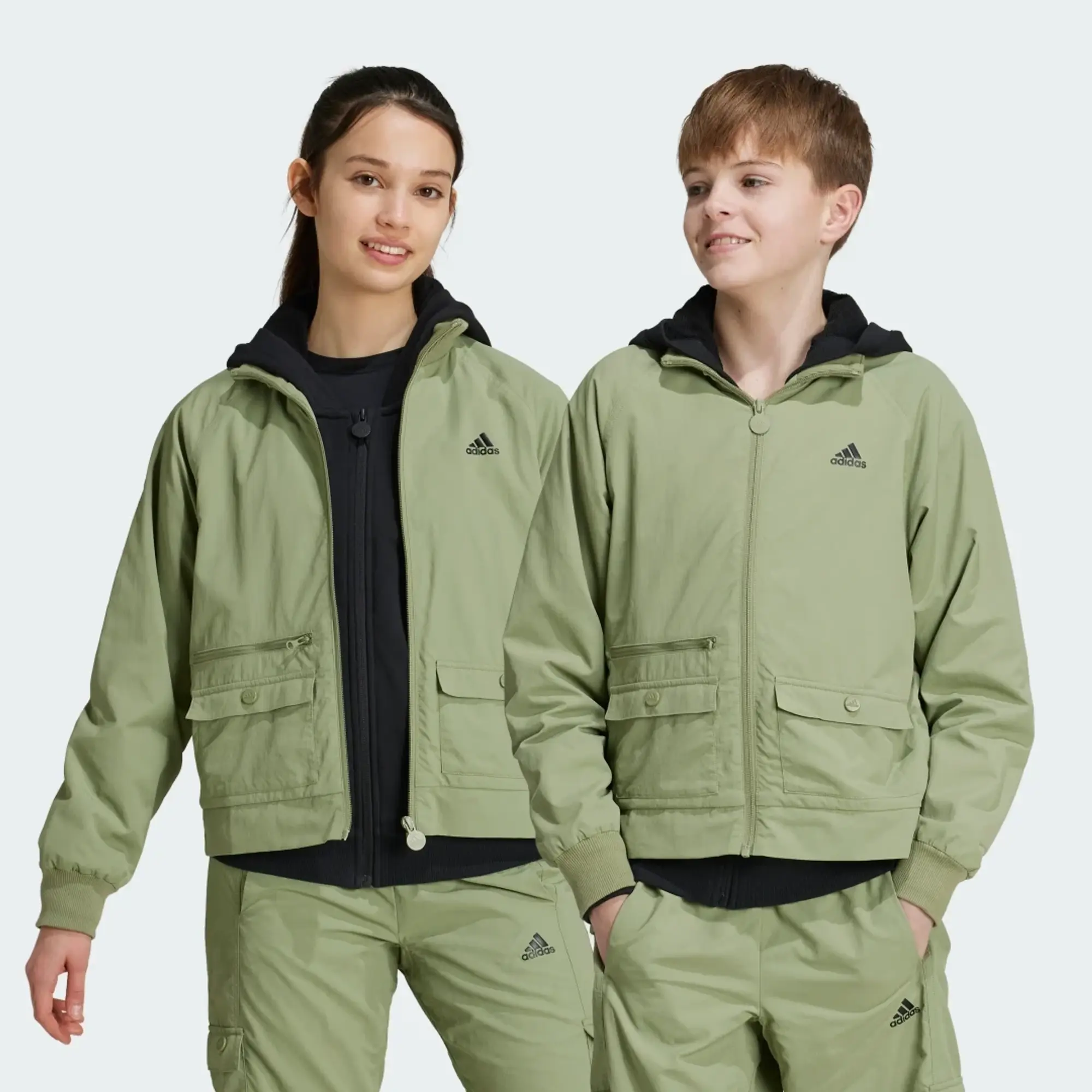 Manchester United x adidas Kids City Escape Woven Cargo Jacket Green
