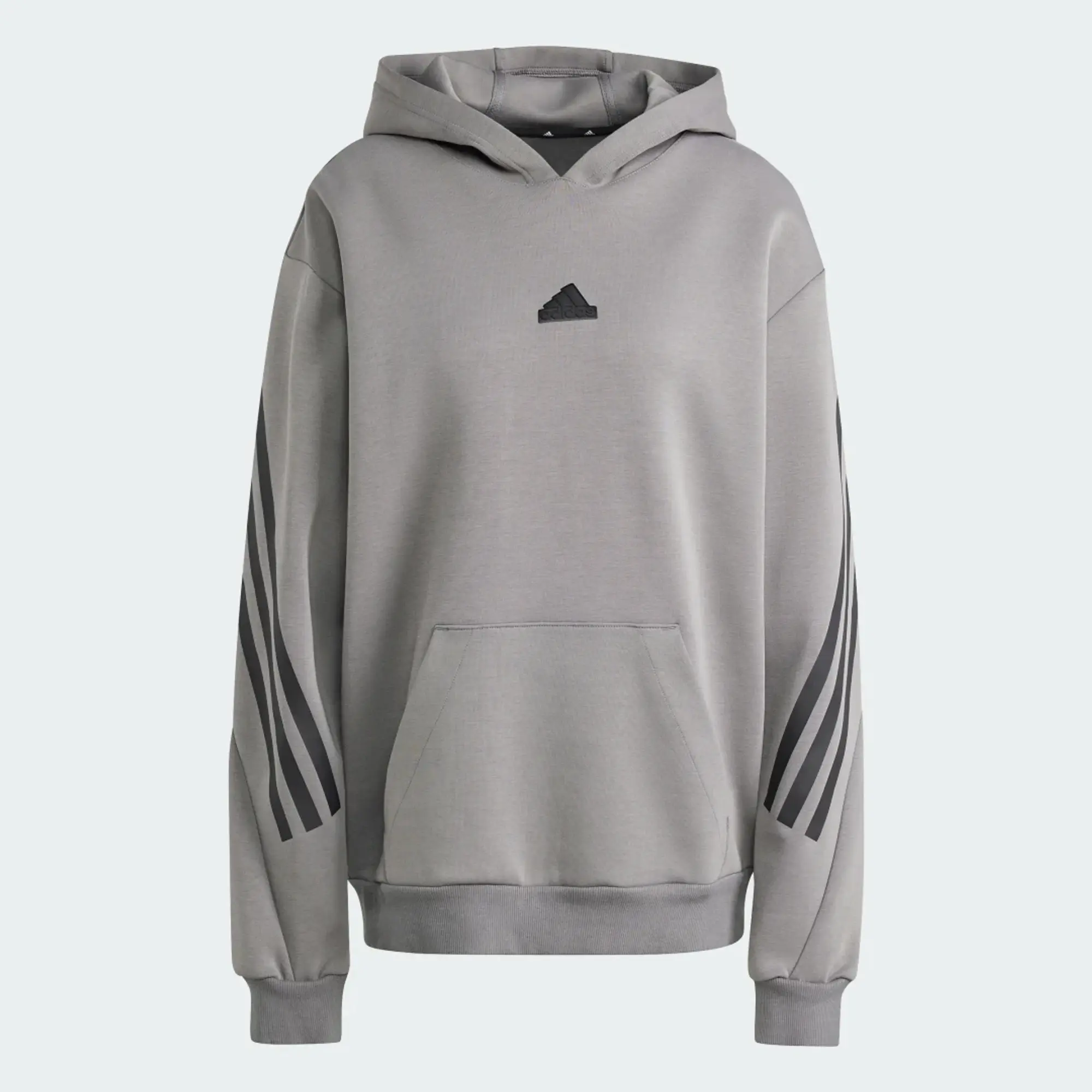 Manchester United x adidas Mens Future Icons 3-Stripes Hoodie Grey