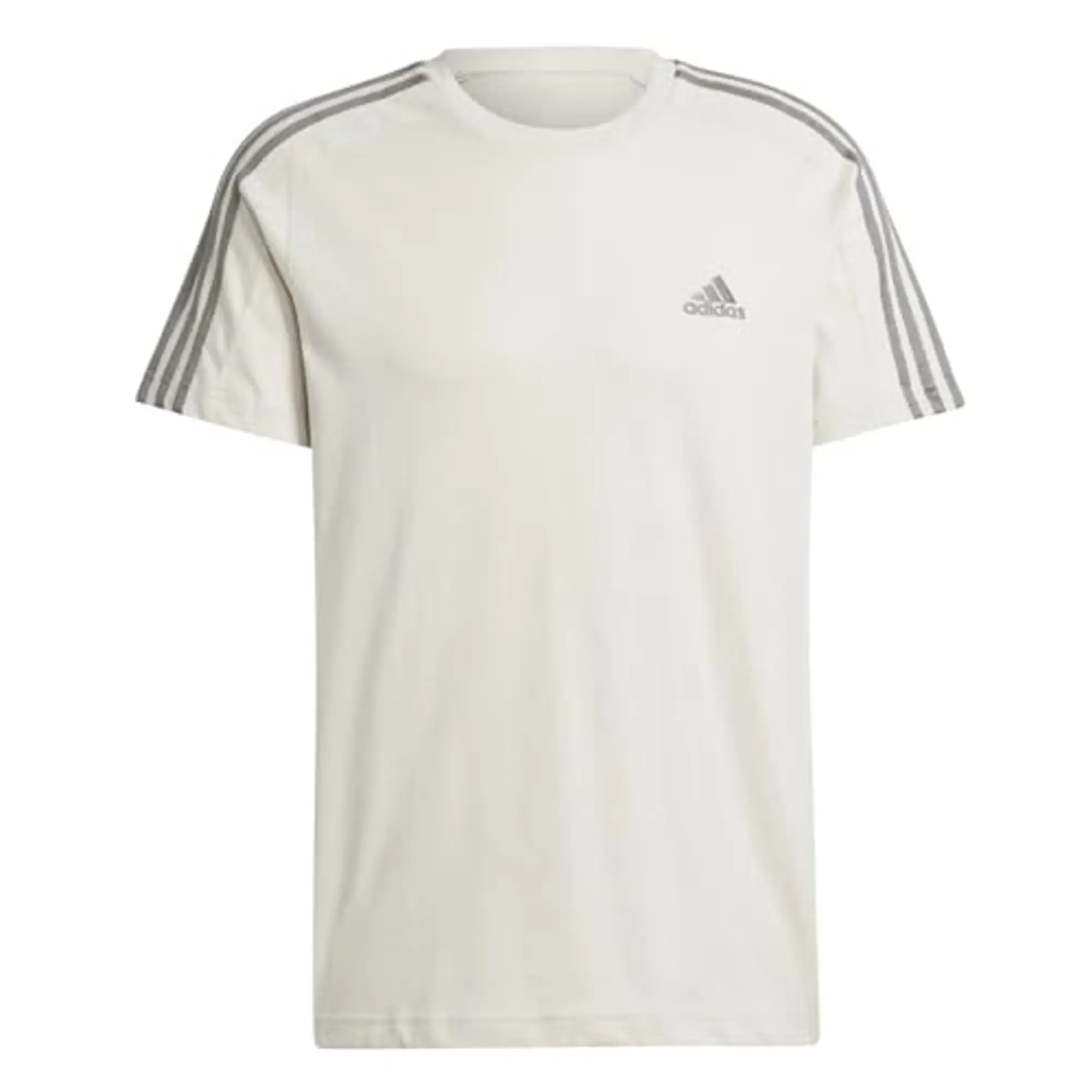 Manchester United x adidas Mens Essentials Single Jersey 3-Stripes T-Shirt Off White