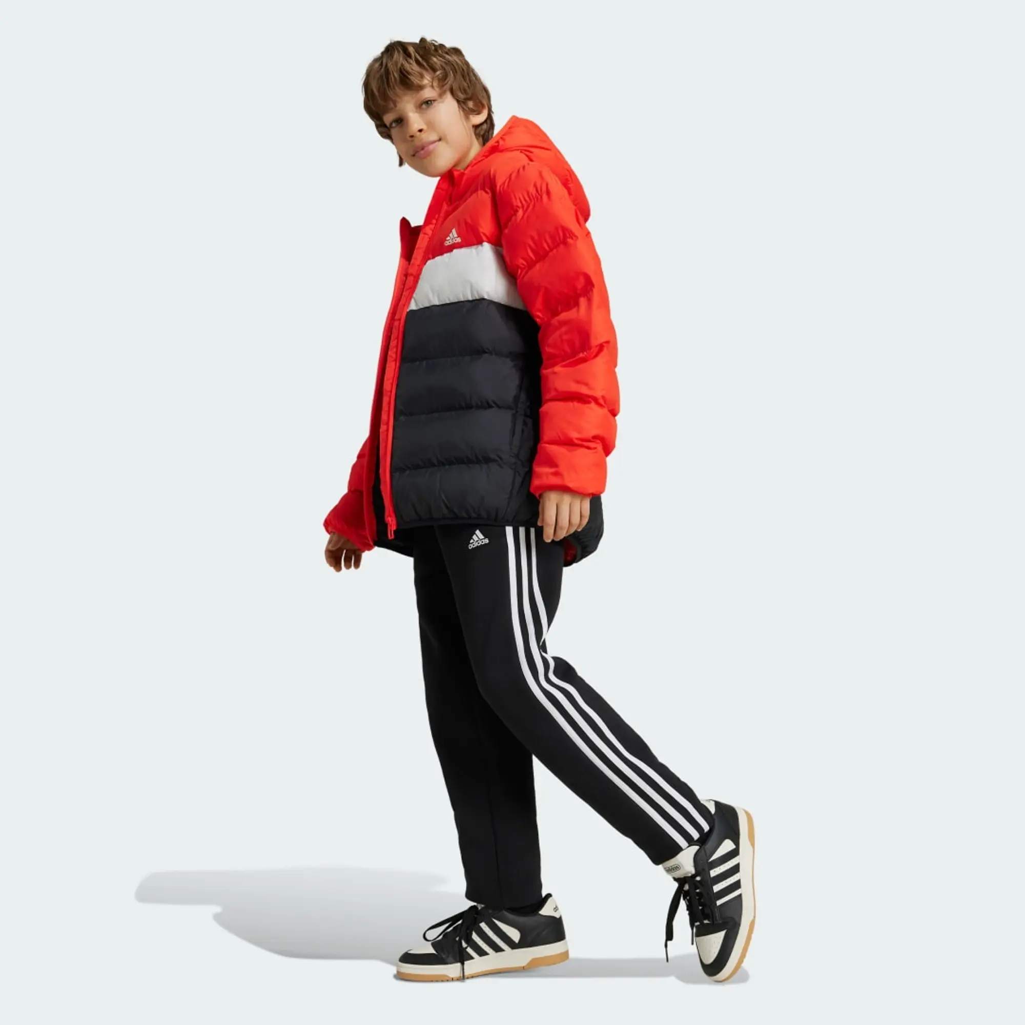 Manchester United x adidas Kids Colourblock Synthetic Down Jacket Red