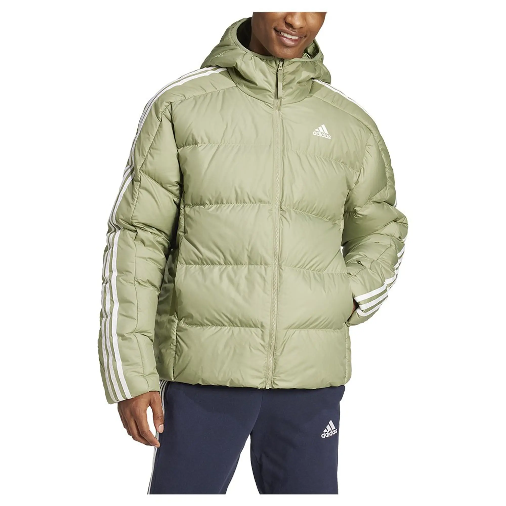 Manchester United x adidas Mens Essentials Midweight Down Hooded Jacket Green