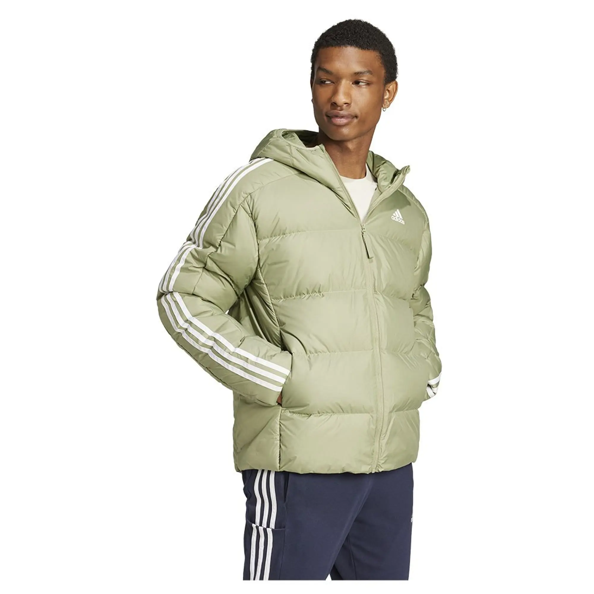 Manchester United x adidas Mens Essentials Midweight Down Hooded Jacket Green