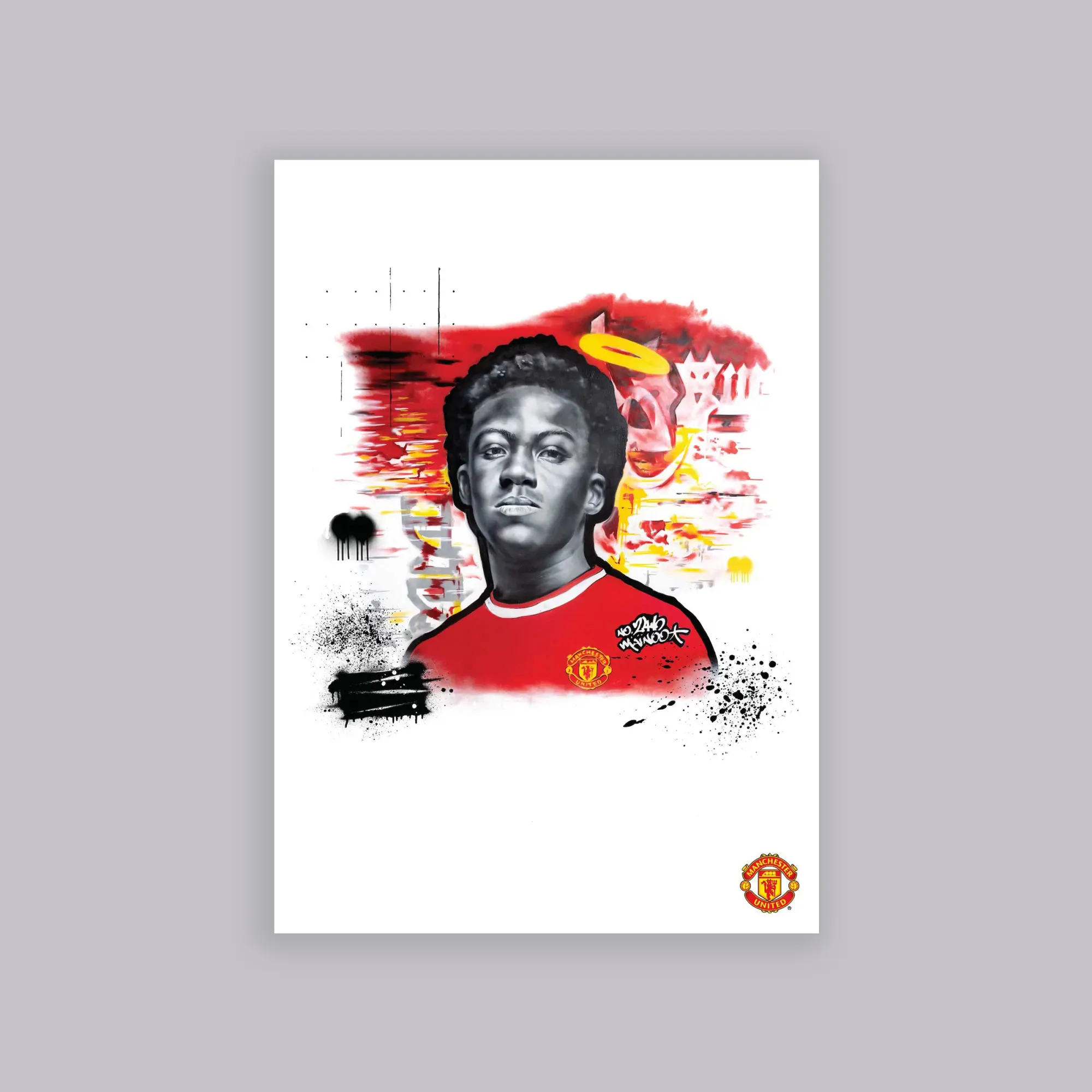 WUNDUR Manchester United Graffiti Mainoo A2 Poster