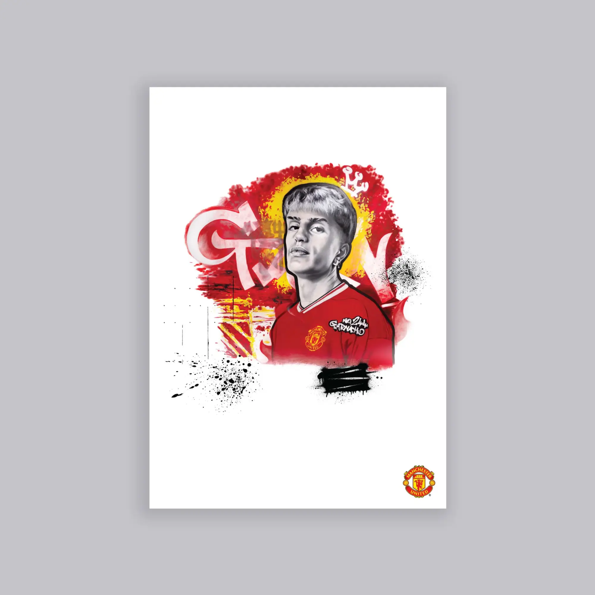 WUNDUR Manchester United Graffiti Garnacho A2 Poster