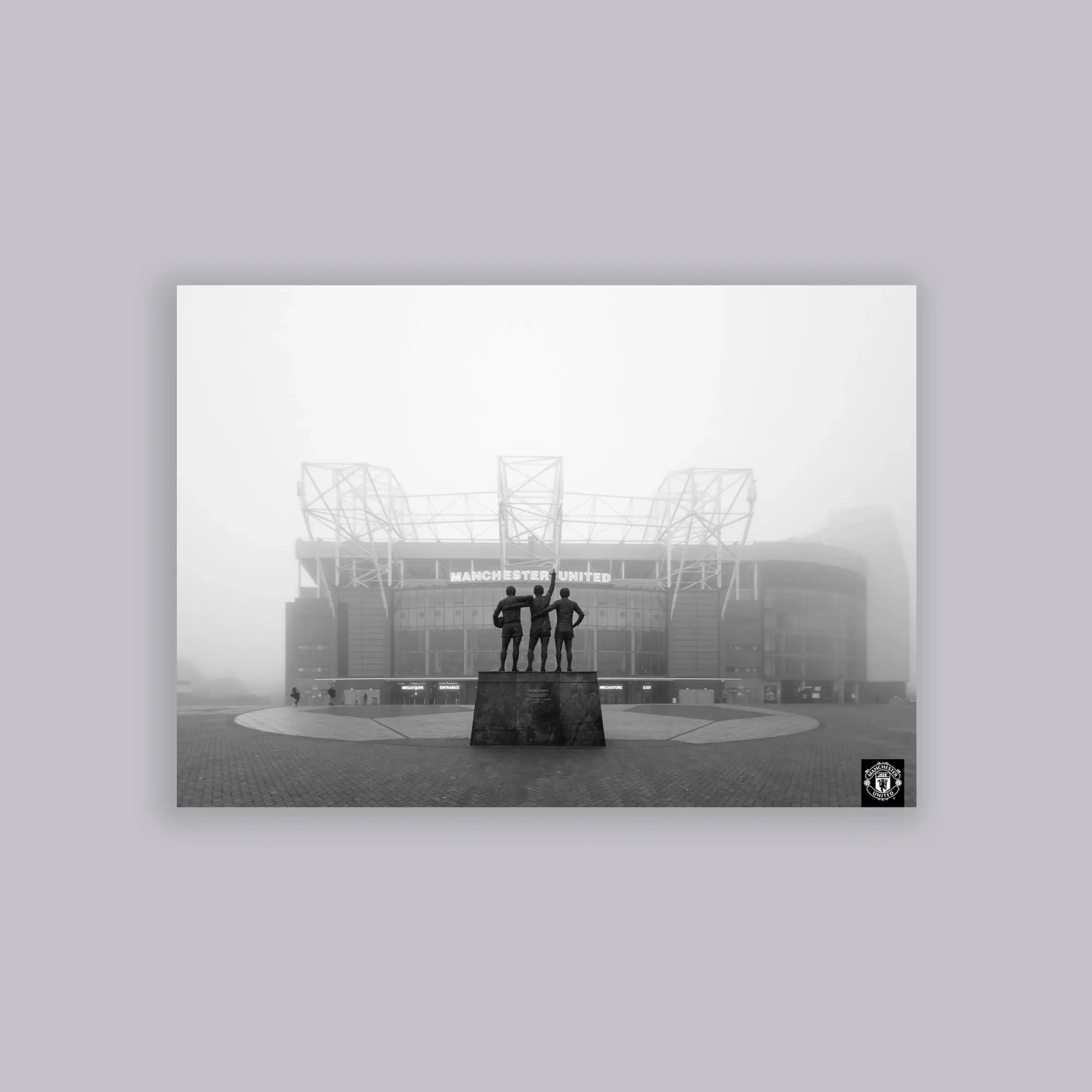 Wundur Ltd Manchester United Foggy Morning Print A2 Poster Grey