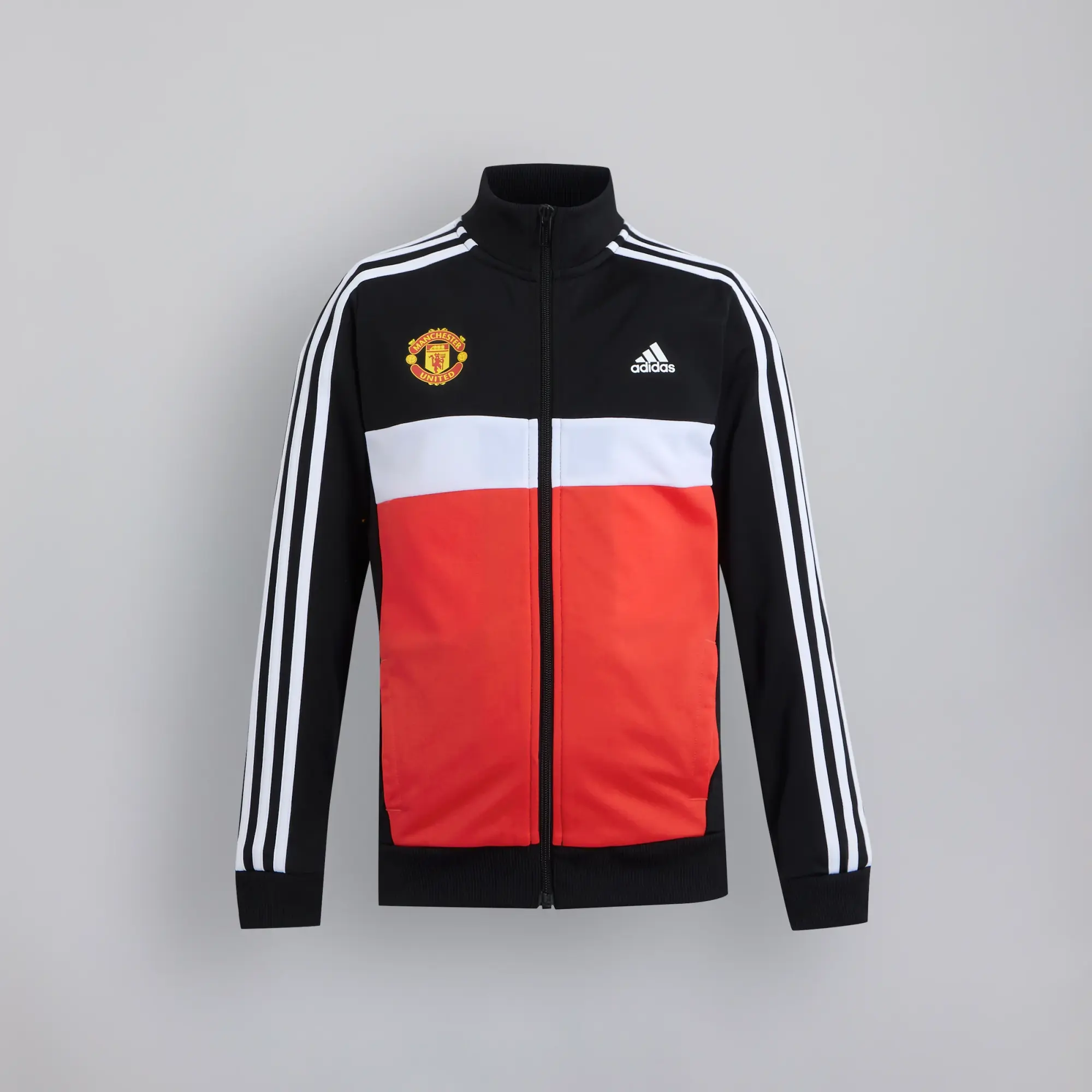 Manchester United x adidas junior Essentials 3-Stripes Tiberio Tracksuit Black