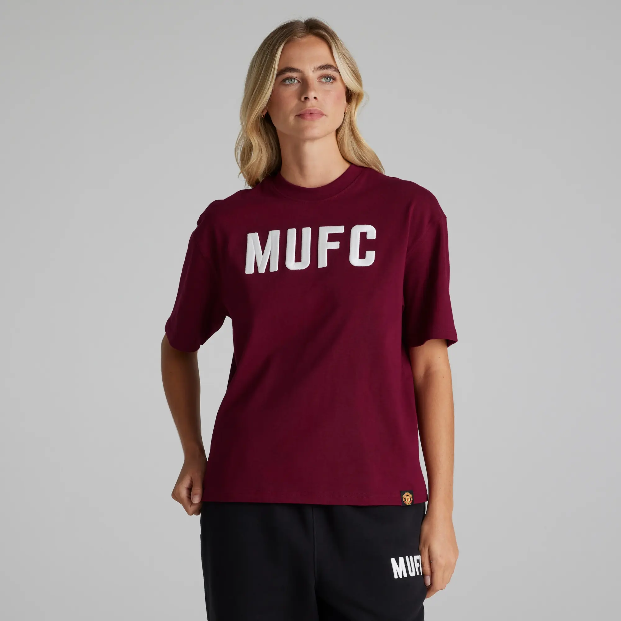 RAW Manchester United Womens MUFC T-Shirt Burgundy