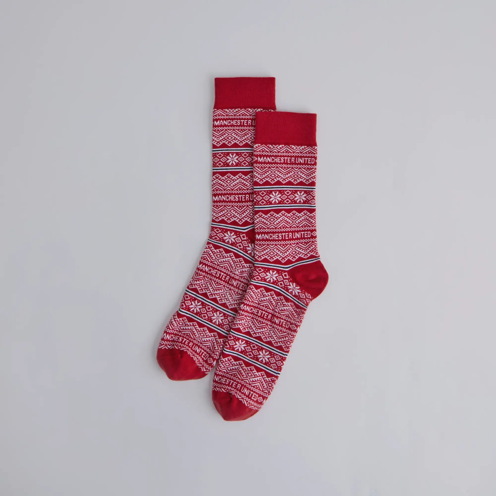 WIEBO Manchester United Kids Christmas Fairisle Sock Red