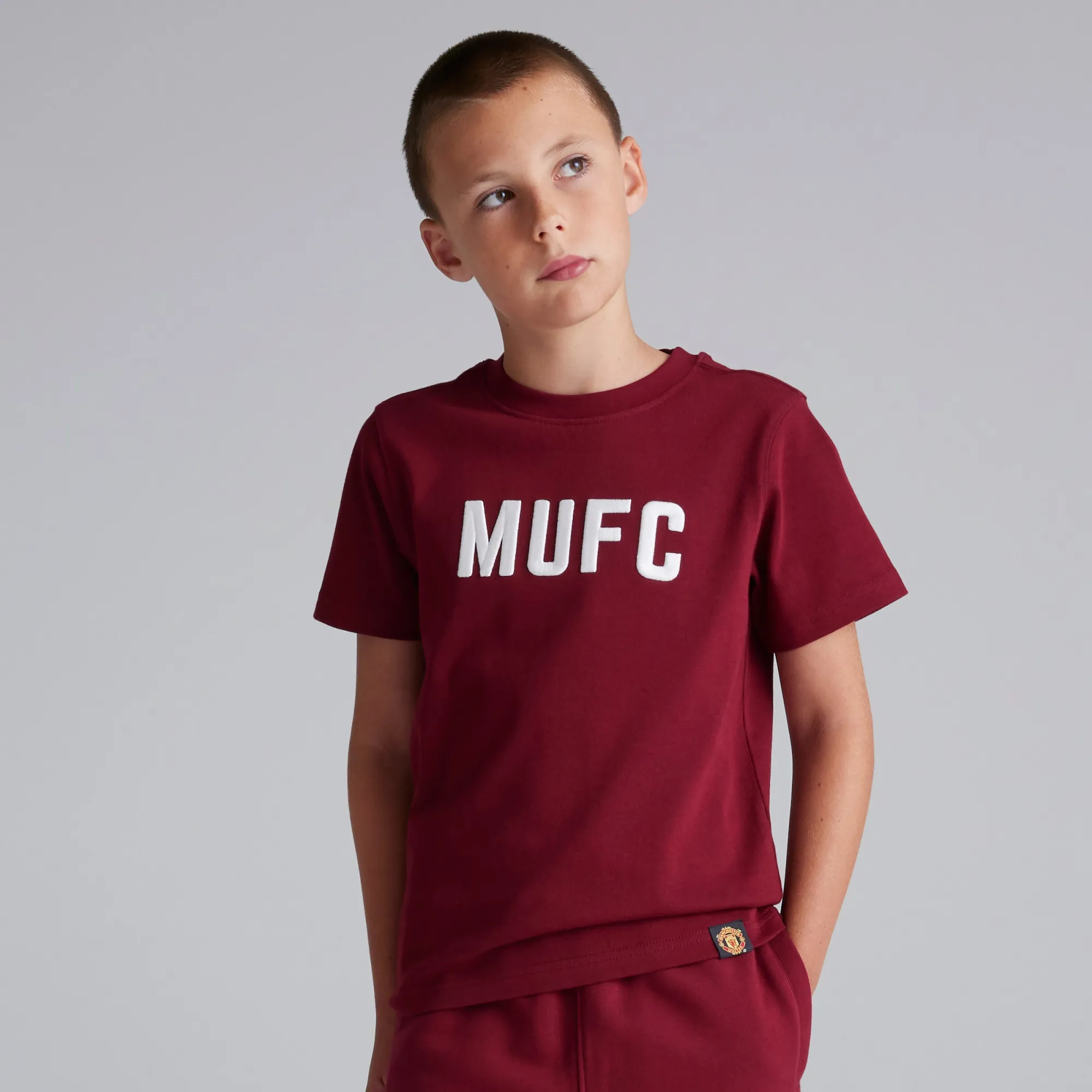 RAW Manchester United Kids MUFC T-Shirt Burgundy