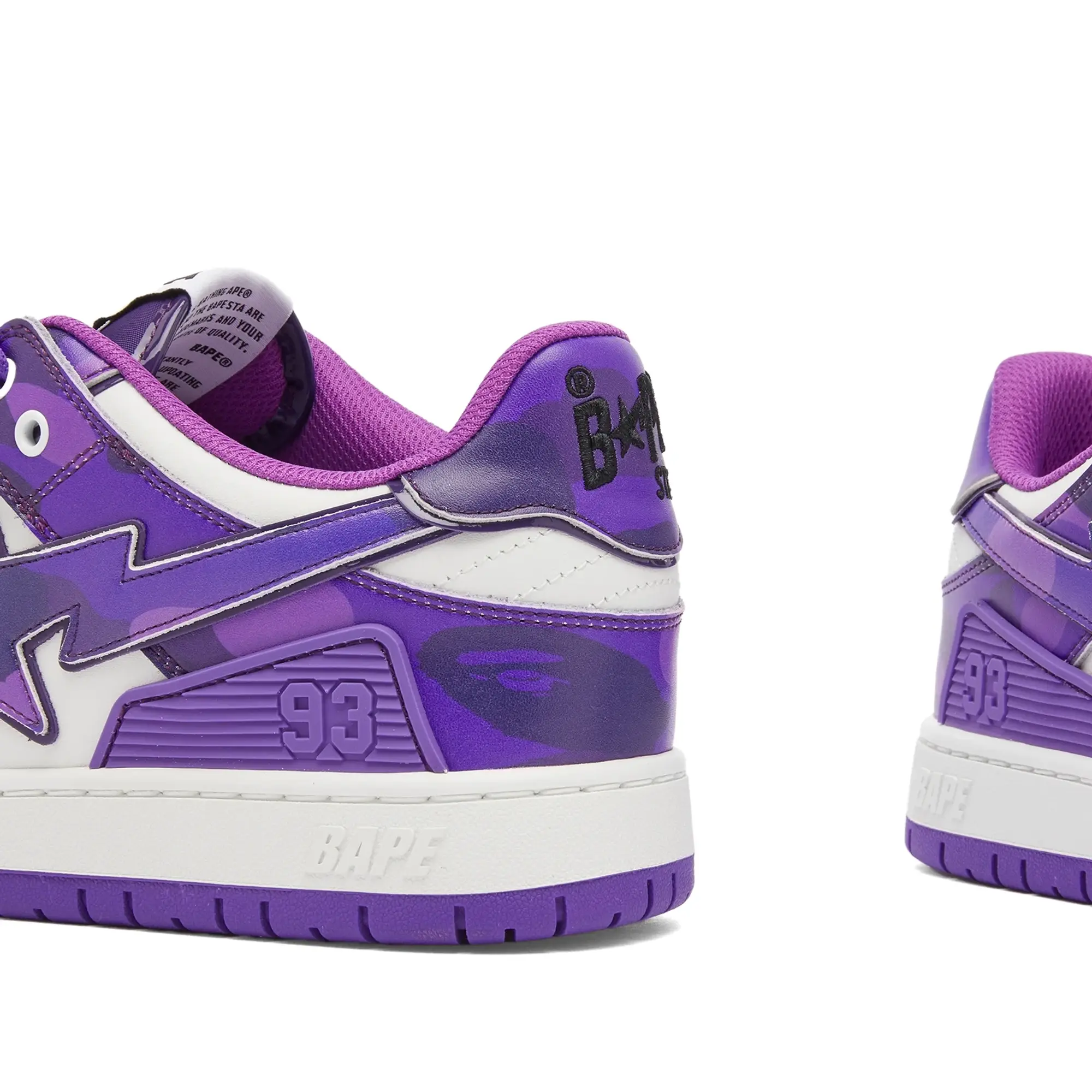 A Bathing Ape Men's Camo Leather Sk8 Sta Sneaker Purple