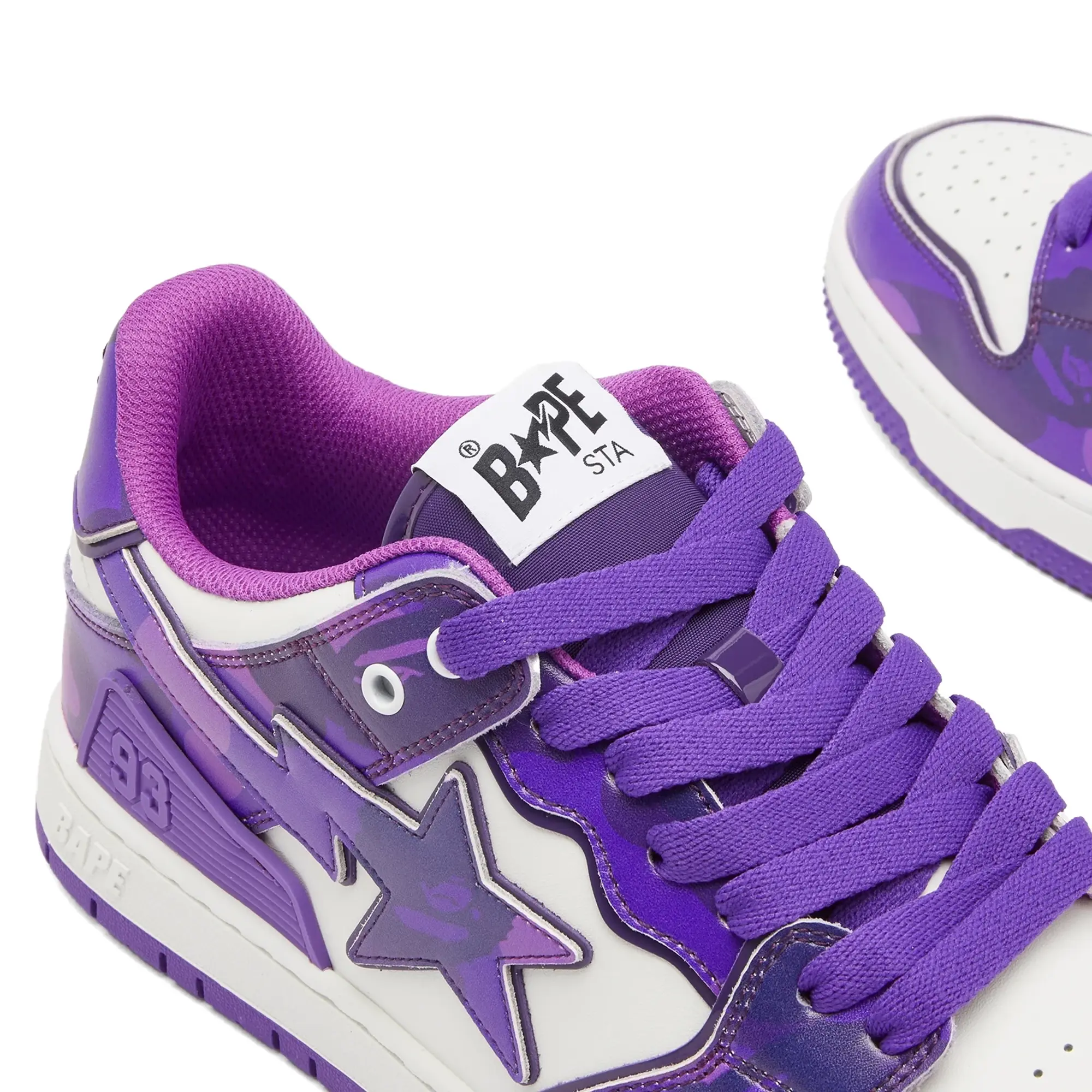 A Bathing Ape Men's Camo Leather Sk8 Sta Sneaker Purple