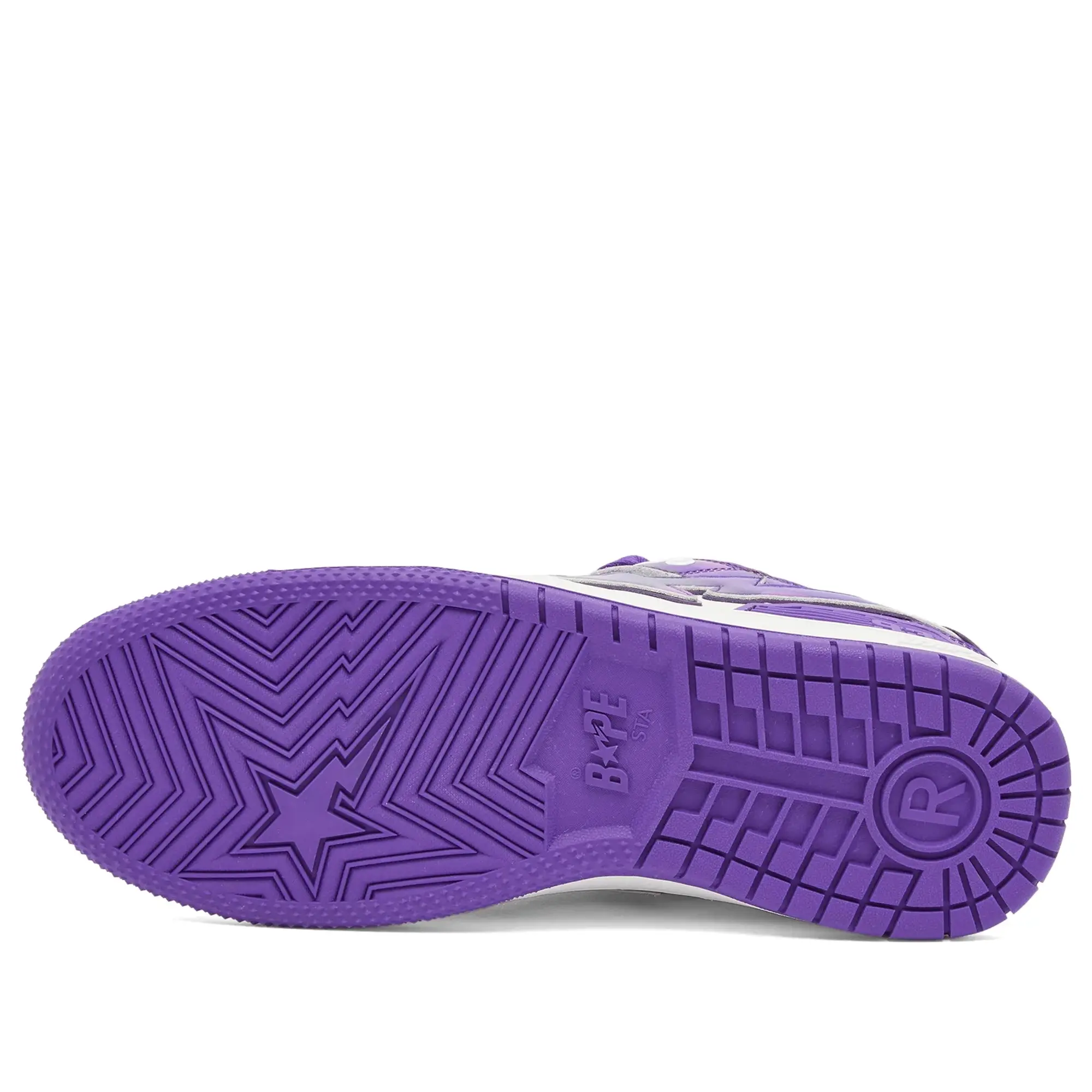 A Bathing Ape Men's Camo Leather Sk8 Sta Sneaker Purple
